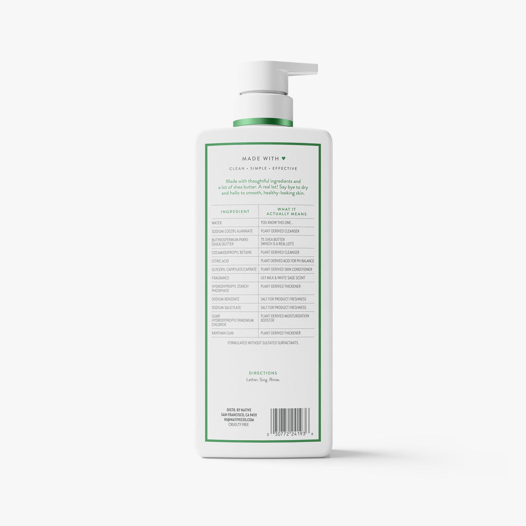 Moisturizing Body Wash - Lily Milk & White Sage / Classic / 22oz | Fresh Daily Routine