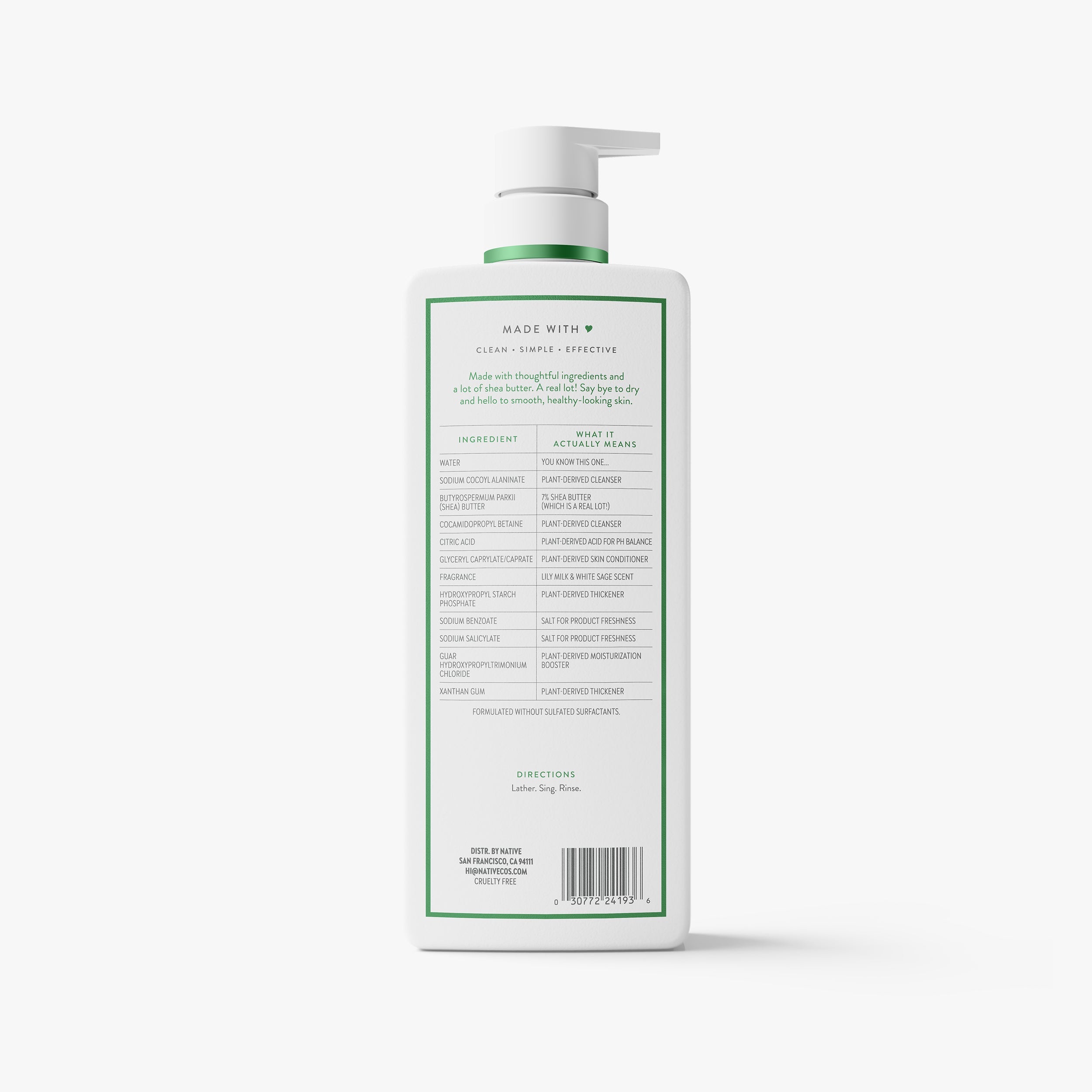 Moisturizing Body Wash - Lily Milk & White Sage / Classic / 22oz | Fresh Daily Routine