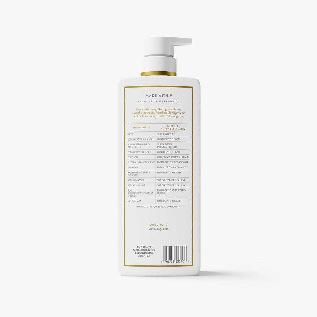 Moisturizing Body Wash - Pineapple & Coconut Milk / Classic / 22oz | Fresh Daily Routine