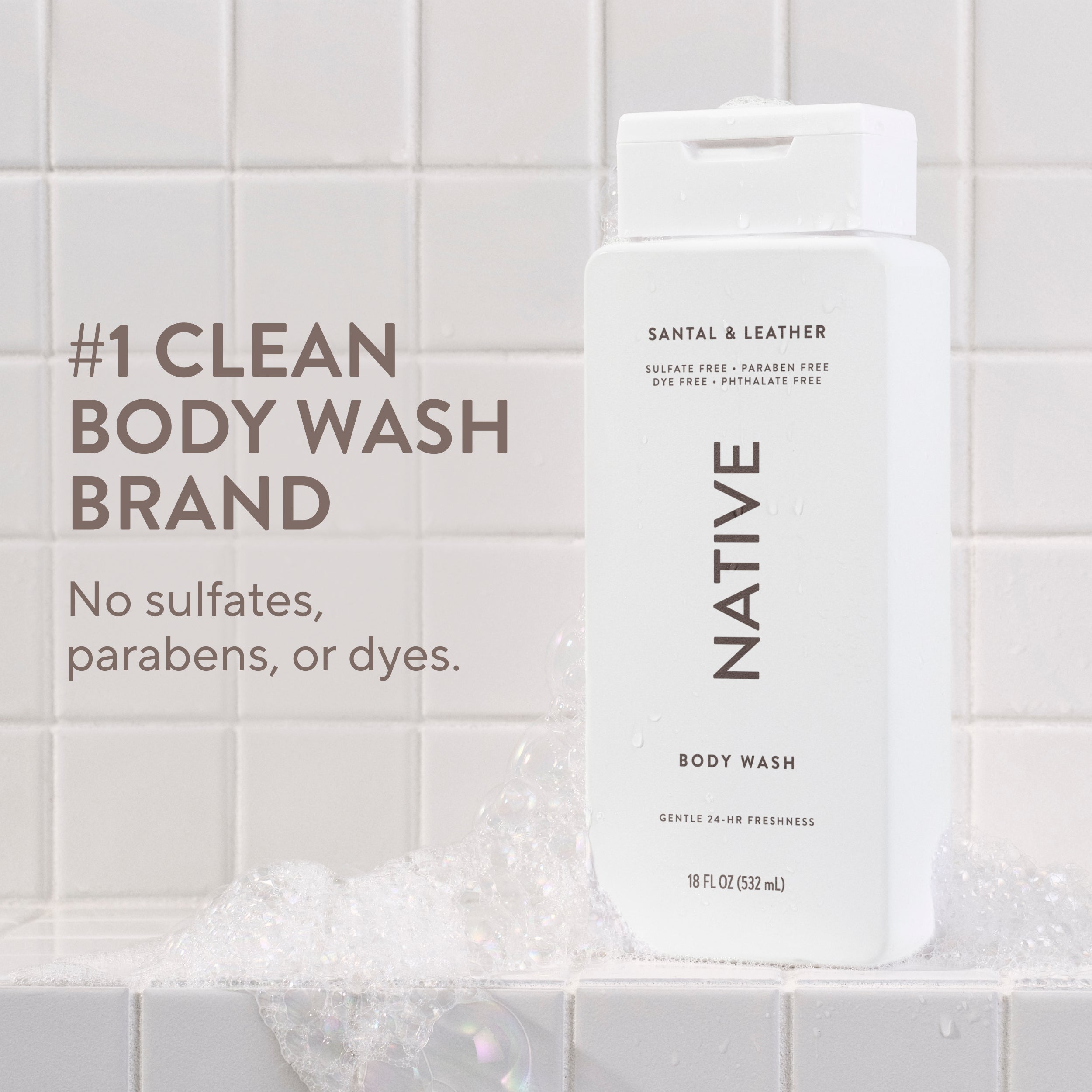 Body Wash - Santal & Leather / Classic / 18oz | Fresh Daily Routine