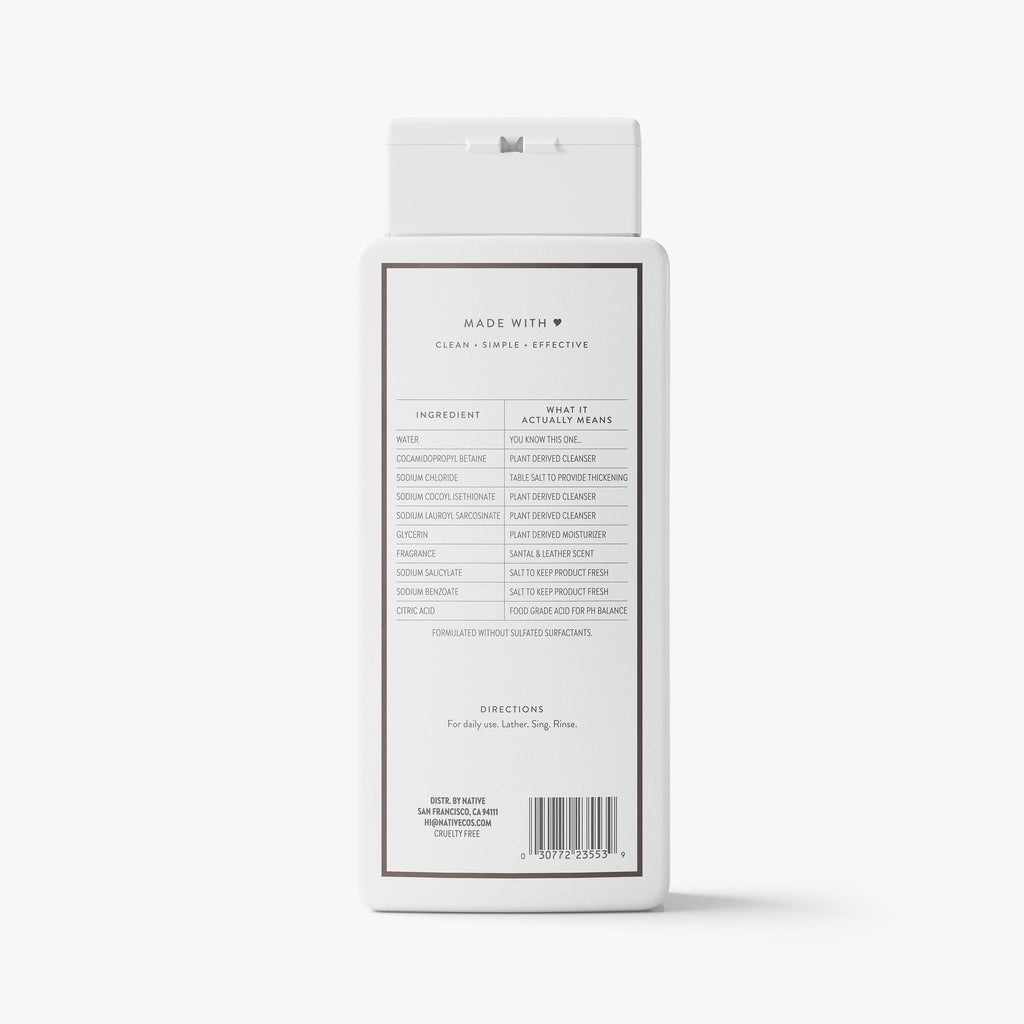 Body Wash - Santal & Leather / Classic / 18oz | Fresh Daily Routine