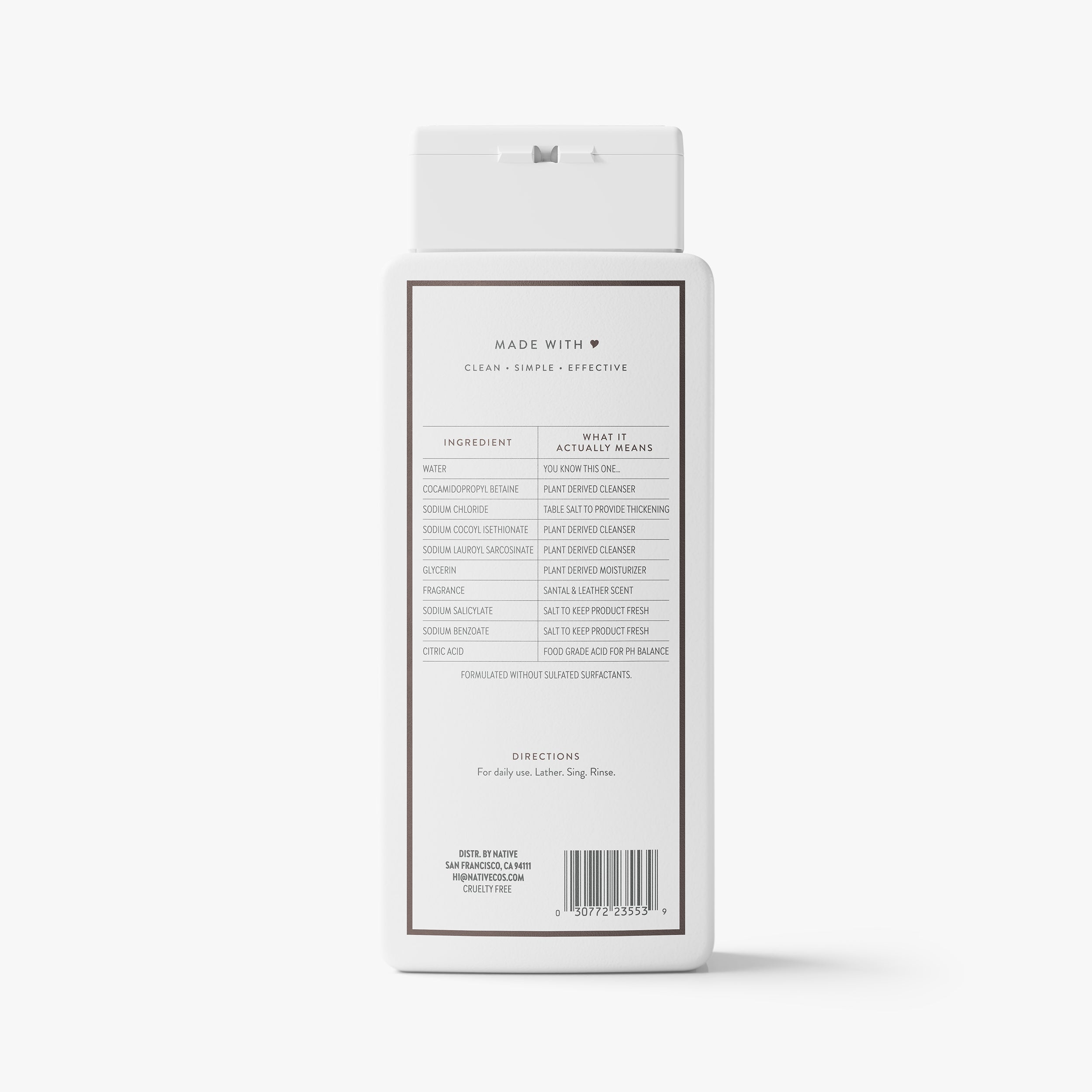 Body Wash - Santal & Leather / Classic / 18oz | Fresh Daily Routine