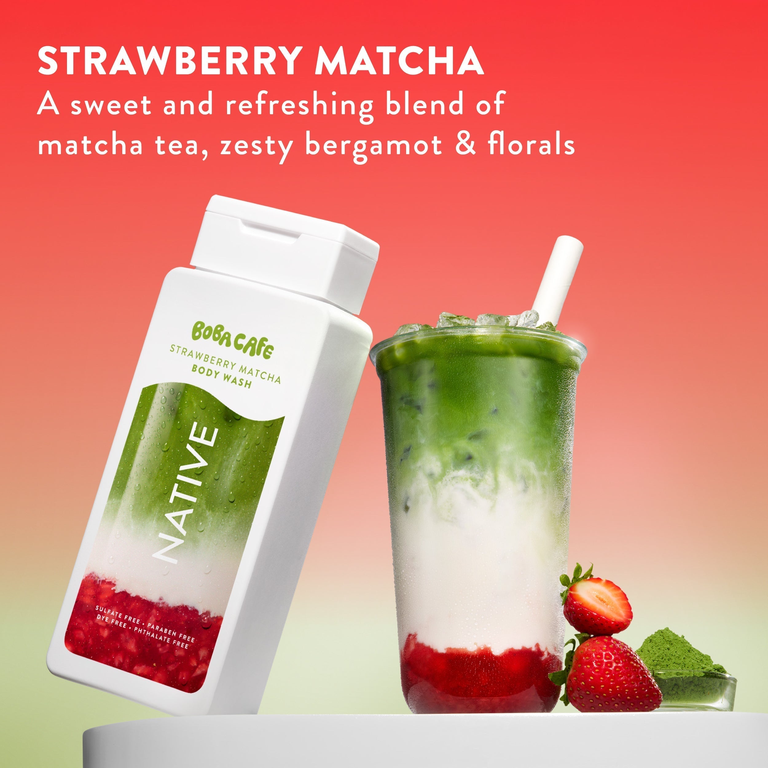 Body Wash - Strawberry Matcha / Limited Edition / 18oz | Fresh Daily Routine