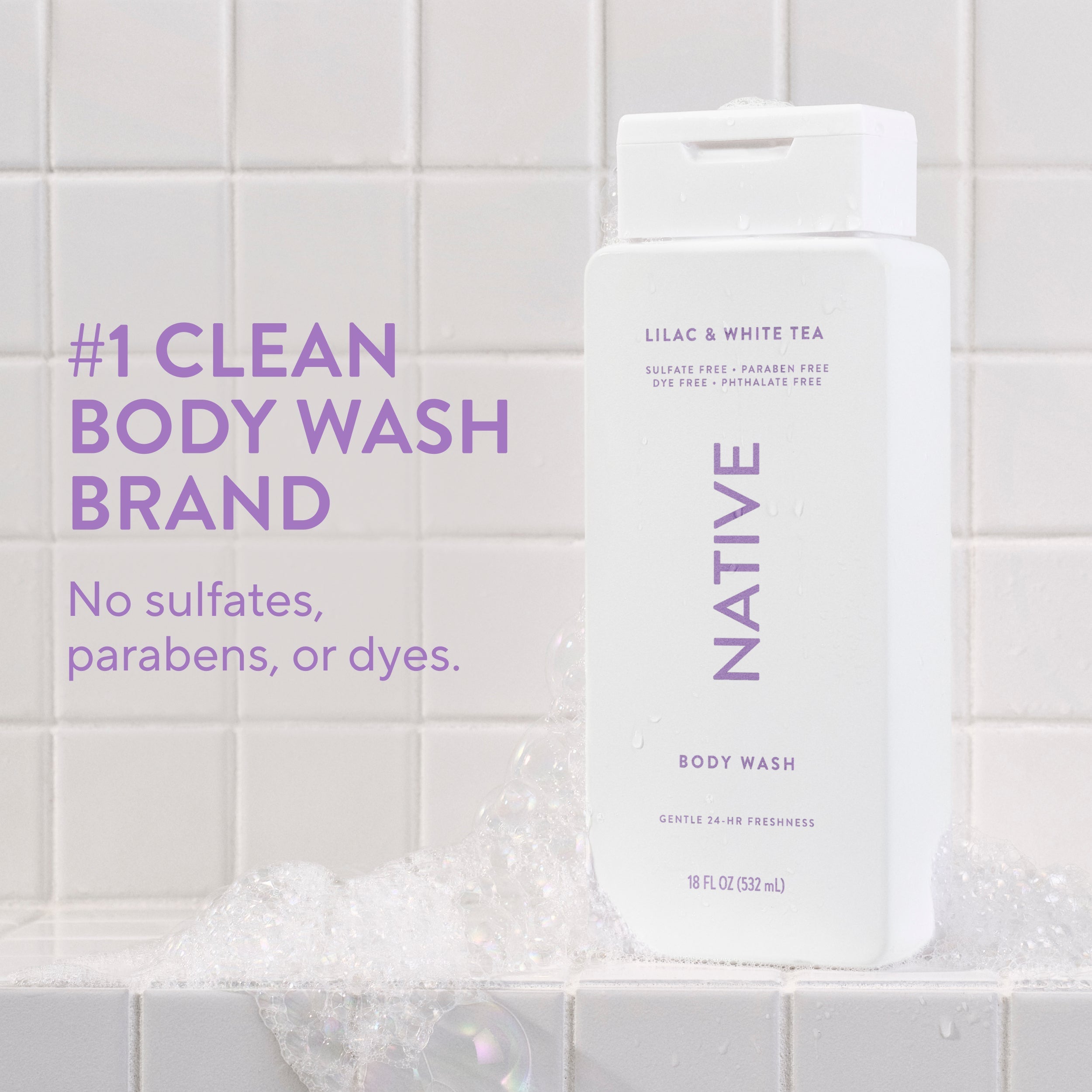 Body Wash - Lilac & White Tea / Classic / 18oz | Fresh Daily Routine