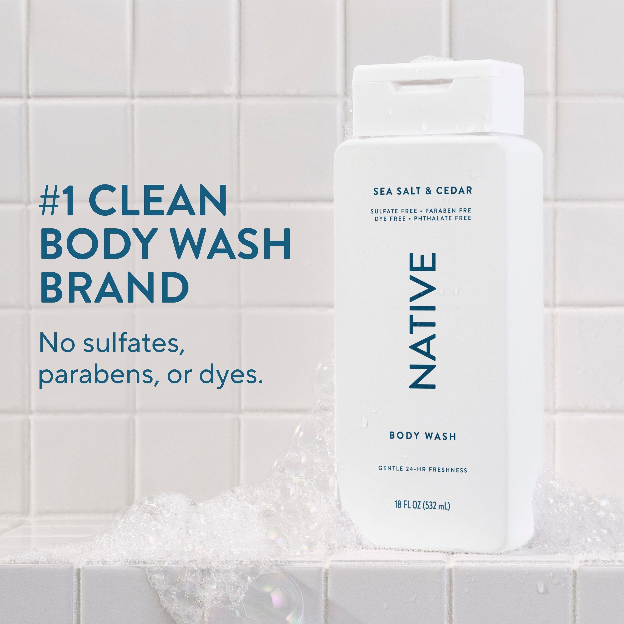 Body Wash - Sea Salt & Cedar / Classic / 18oz | Fresh Daily Routine