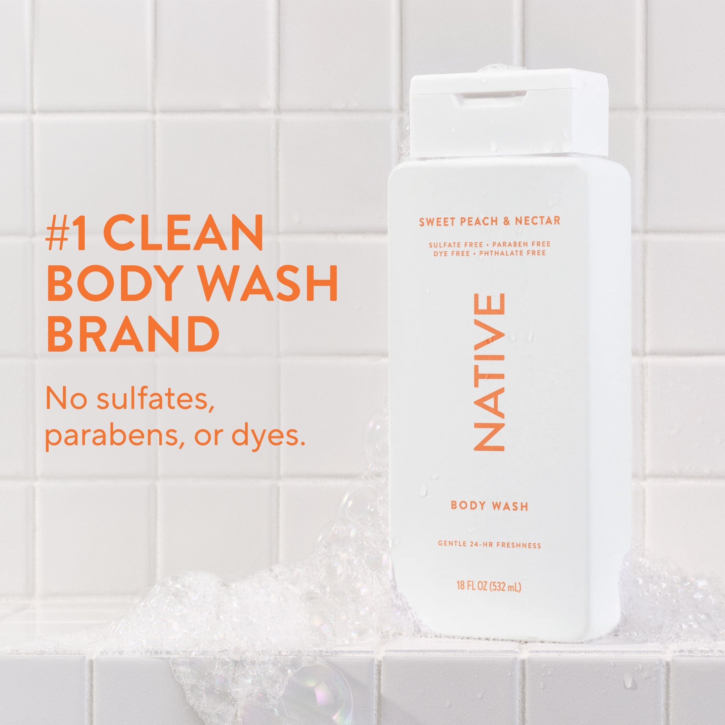 Body Wash - Sweet Peach & Nectar / Classic / 18oz | Fresh Daily Routine