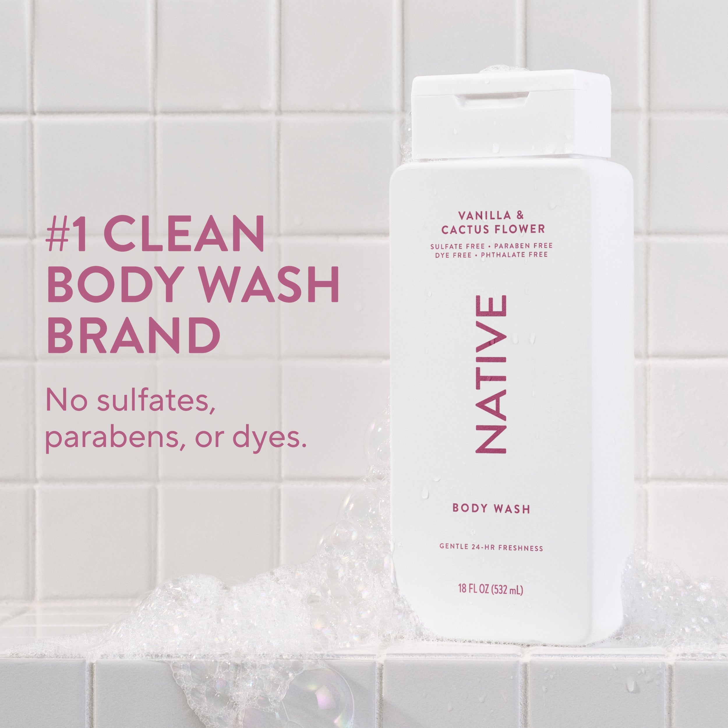 Body Wash - Vanilla & Cactus Flower / Classic / 18oz | Fresh Daily Routine