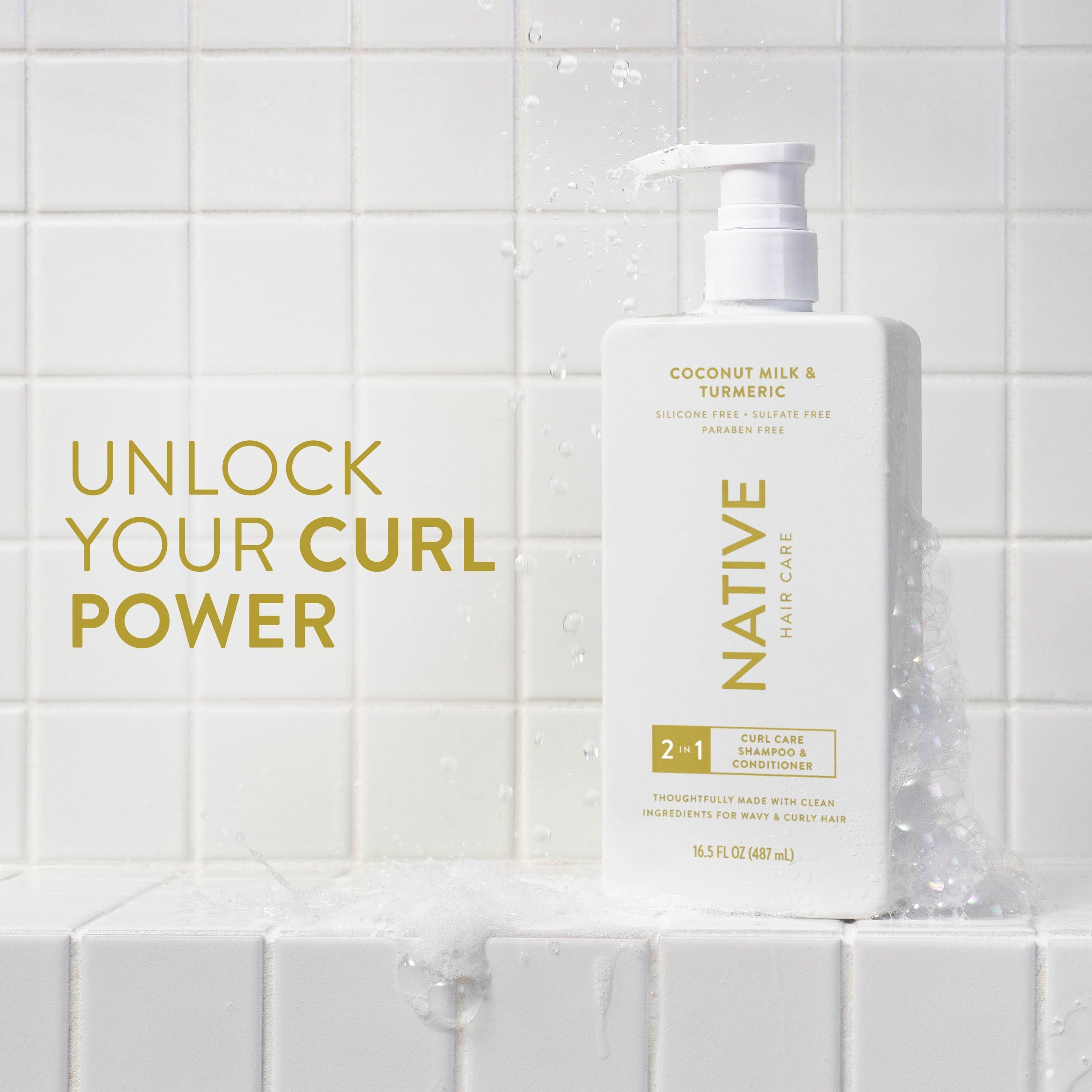 Curl Care 2-in-1 Shampoo & Conditioner - Coconut Milk & Turmeric / Classic / 16.5oz | Fresh Daily Routine