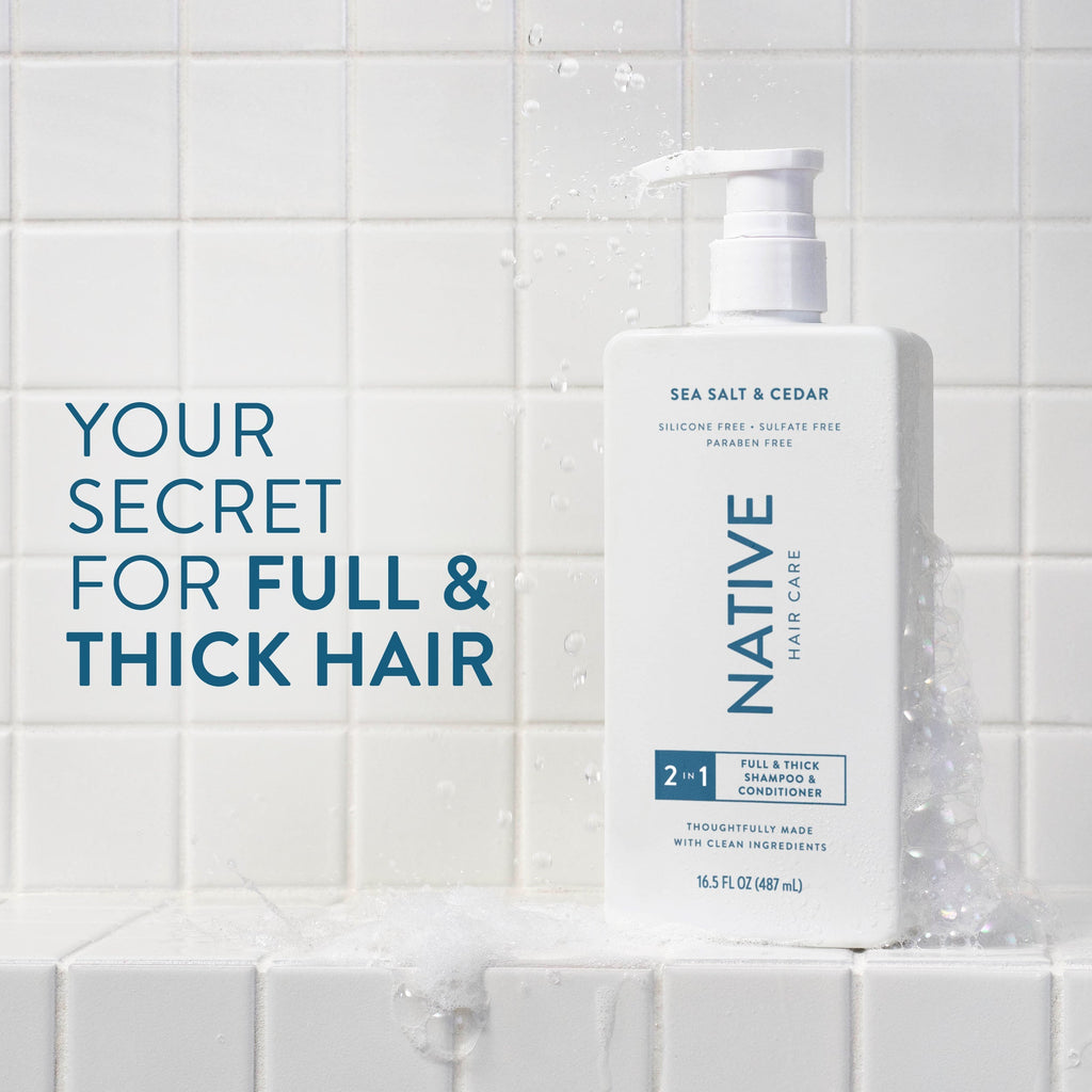Full & Thick 2-in-1 Shampoo & Conditioner - Sea Salt & Cedar / Classic / 16.5oz | Fresh Daily Routine