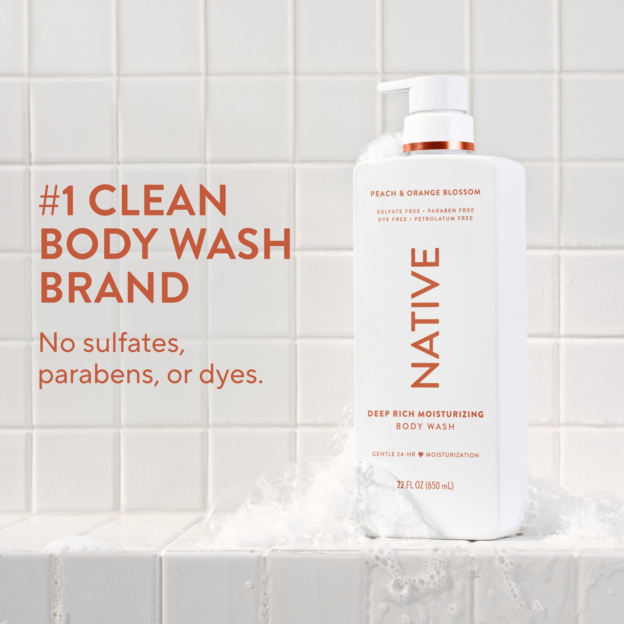 Moisturizing Body Wash - Peach & Orange Blossom / Classic / 22oz | Fresh Daily Routine