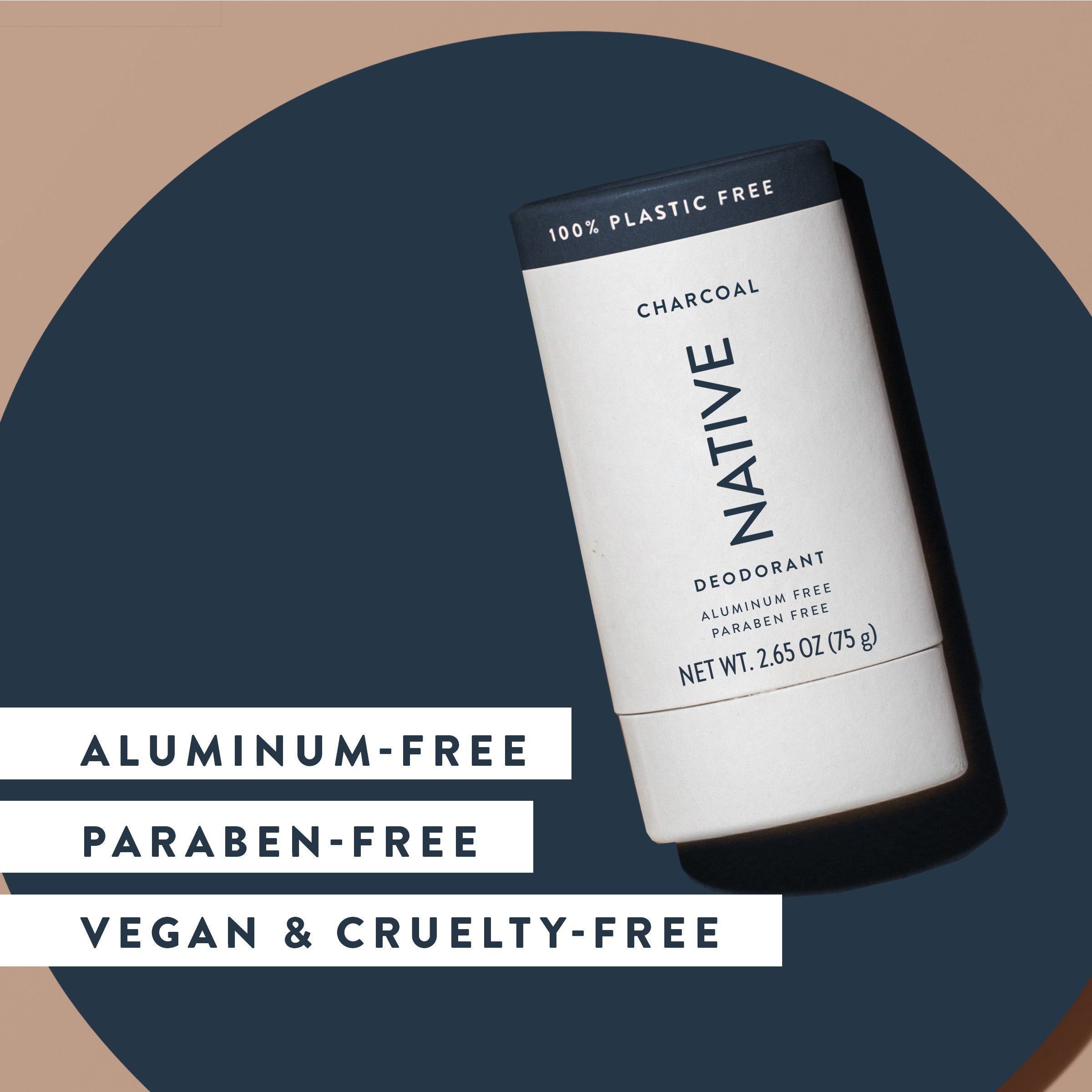 Plastic Free Deodorant Stick - Charcoal / Classic / 2.65oz | Fresh Daily Routine