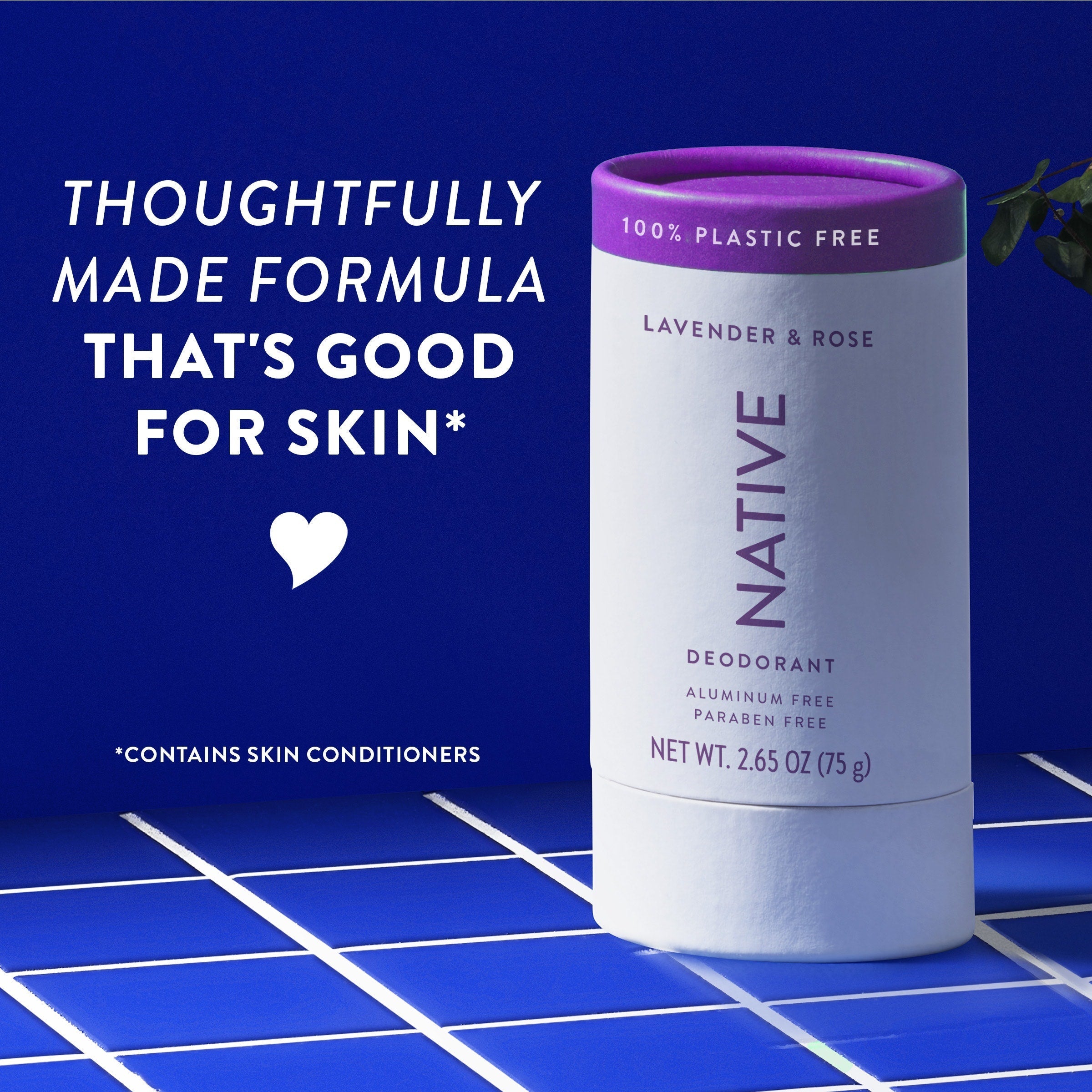 Plastic Free Deodorant Stick - Lavender & Rose / Classic / 2.65oz | Fresh Daily Routine