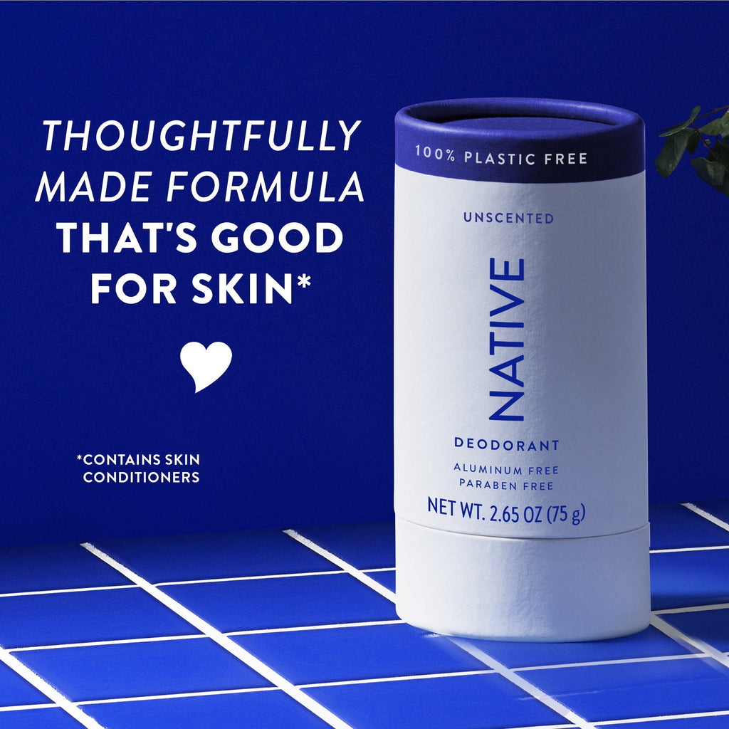 Plastic Free Deodorant Stick - Unscented / Classic / 2.65oz | Fresh Daily Routine
