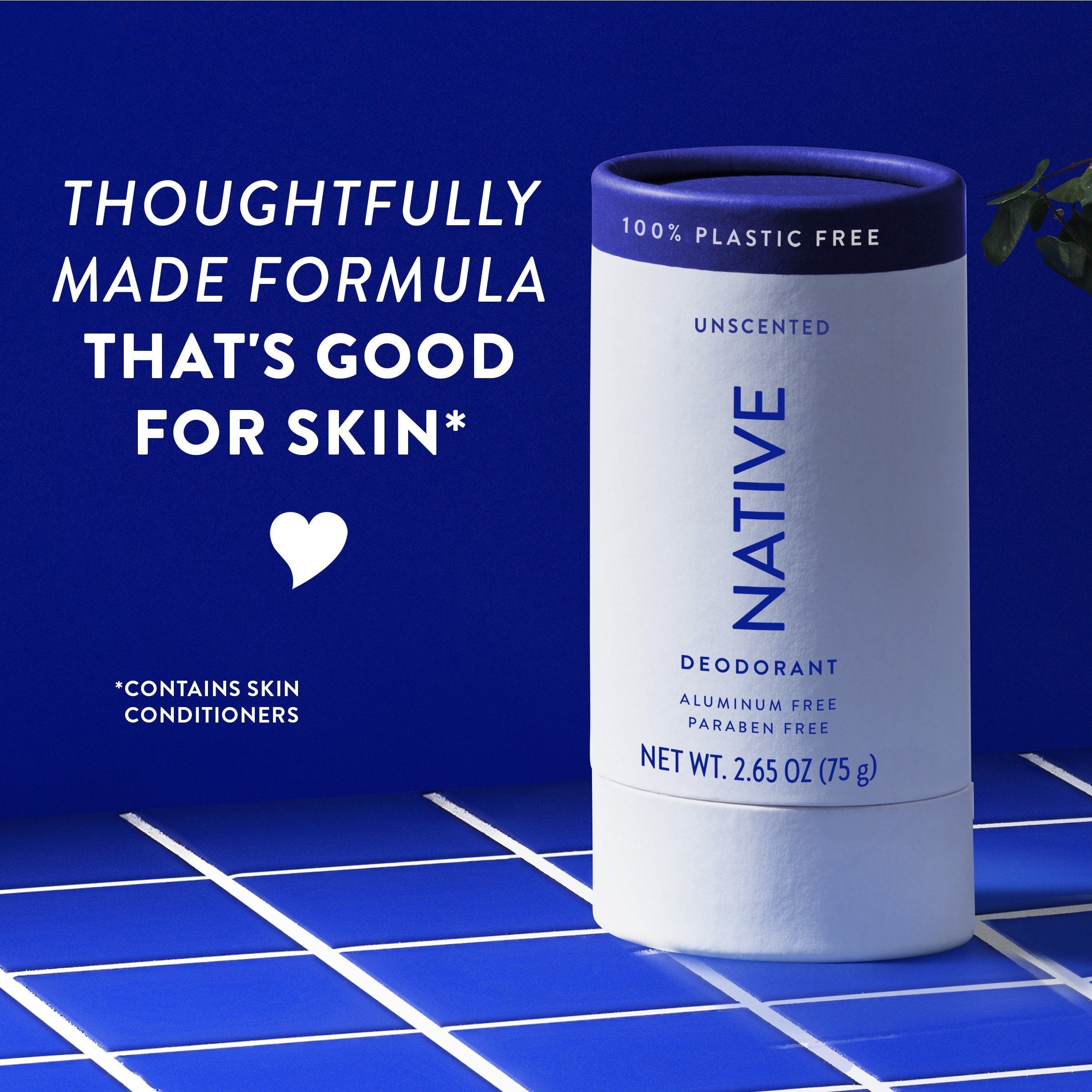 Plastic Free Deodorant Stick - Unscented / Classic / 2.65oz | Fresh Daily Routine
