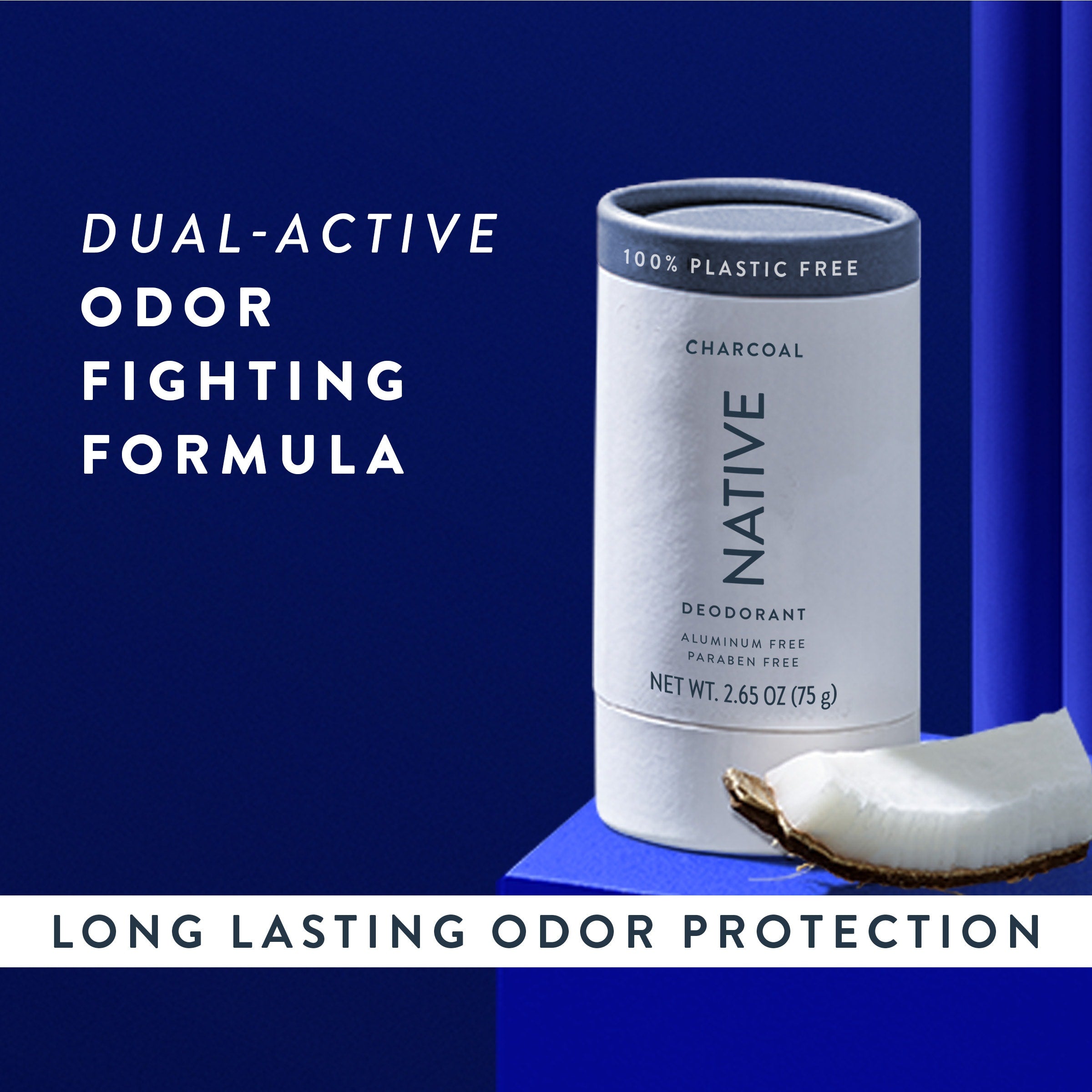 Plastic Free Deodorant Stick - Charcoal / Classic / 2.65oz | Fresh Daily Routine