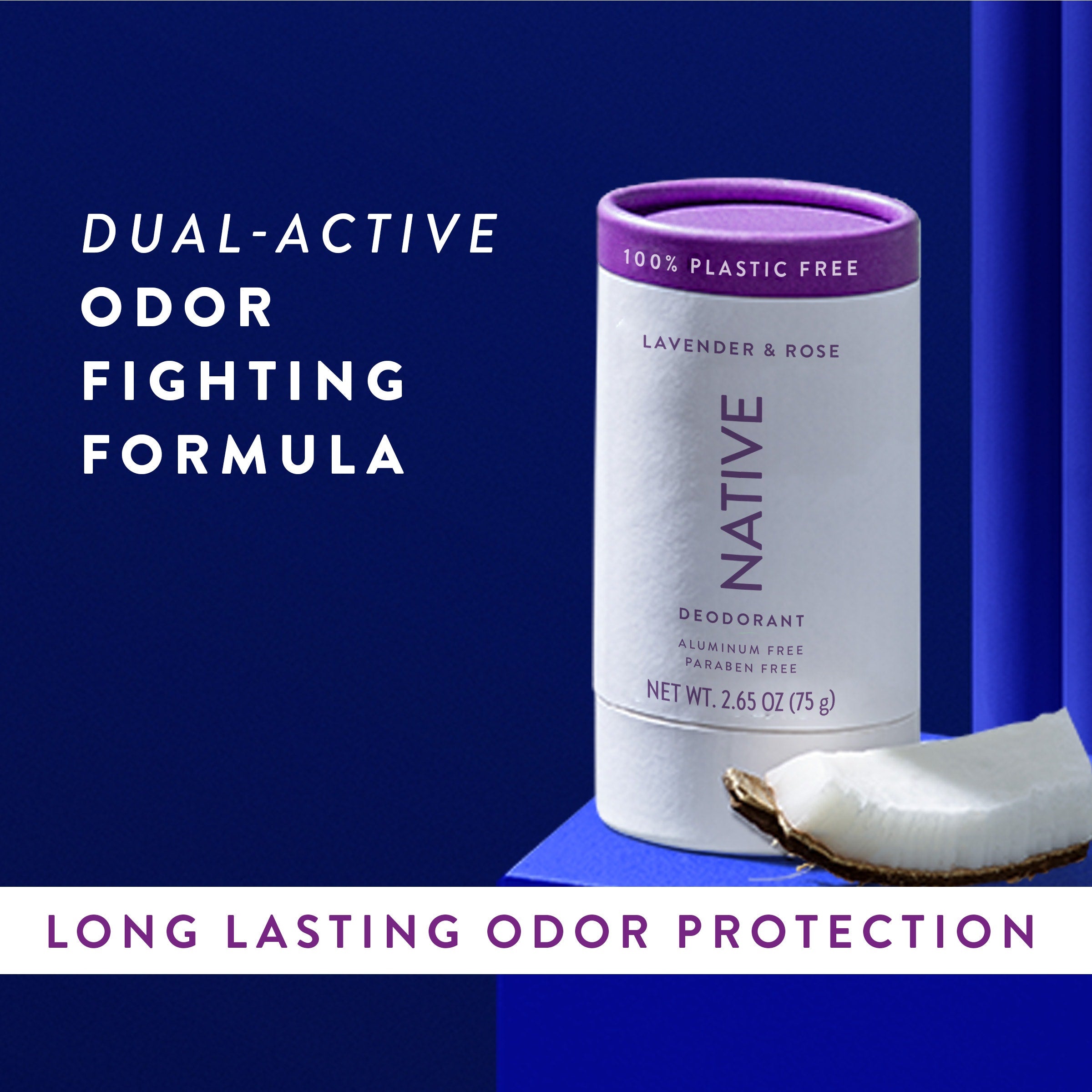 Plastic Free Deodorant Stick - Lavender & Rose / Classic / 2.65oz | Fresh Daily Routine