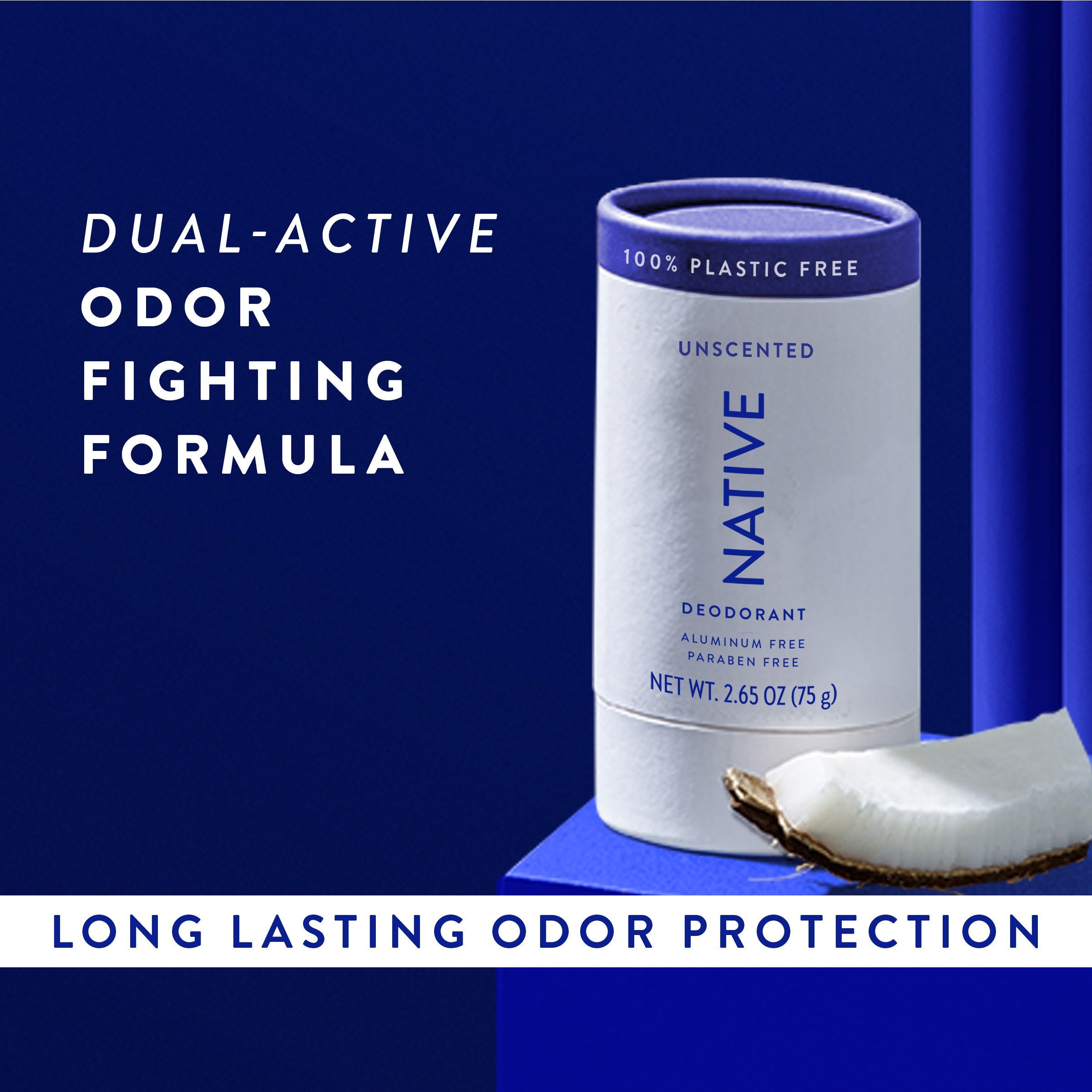 Plastic Free Deodorant Stick - Unscented / Classic / 2.65oz | Fresh Daily Routine