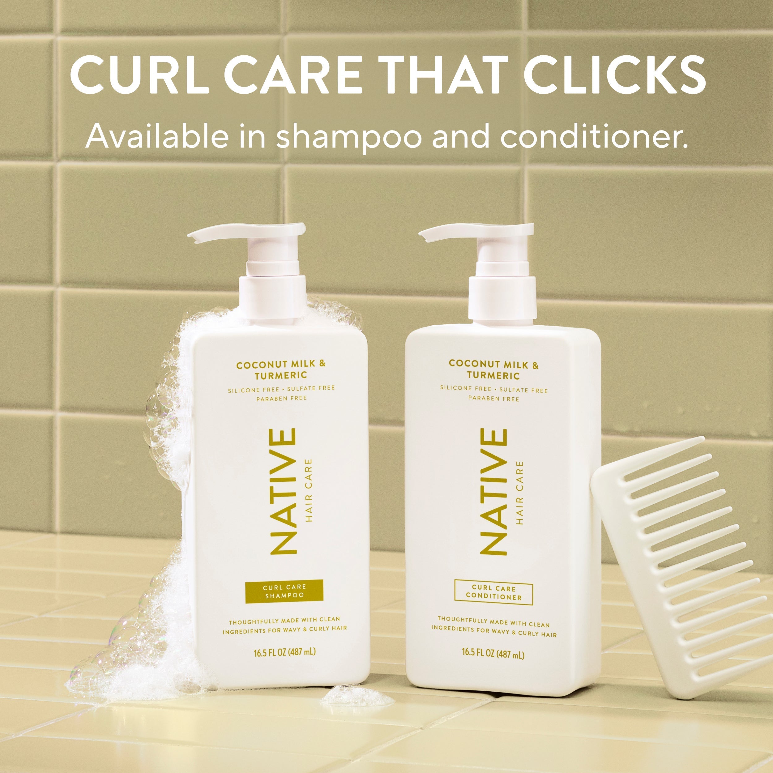 Curl Care Shampoo - Coconut Milk & Turmeric / Classic / 16.5oz | Fresh Daily Routine