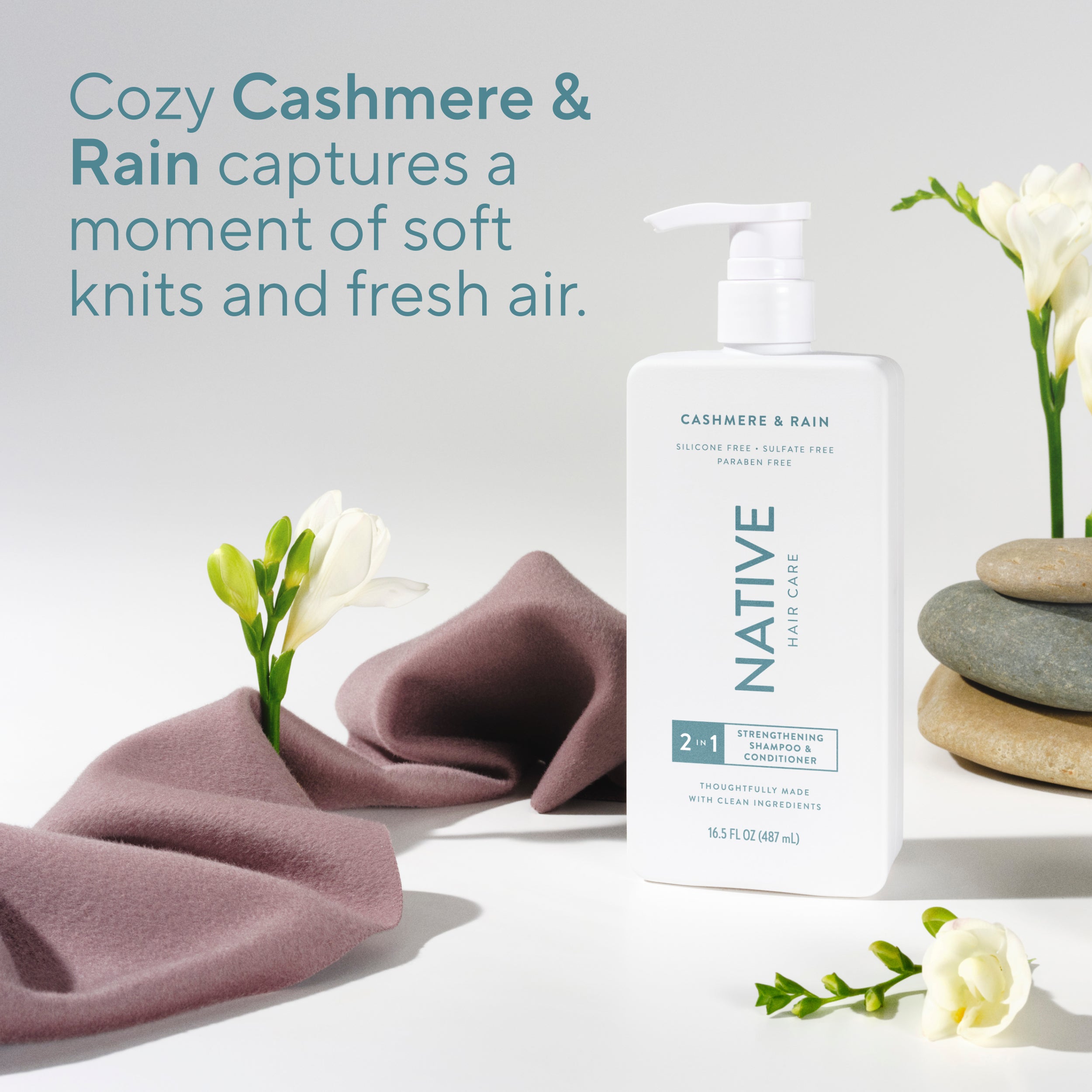 Strengthening 2-in-1 Shampoo & Conditioner - Cashmere & Rain / Classic / 16.5oz | Fresh Daily Routine