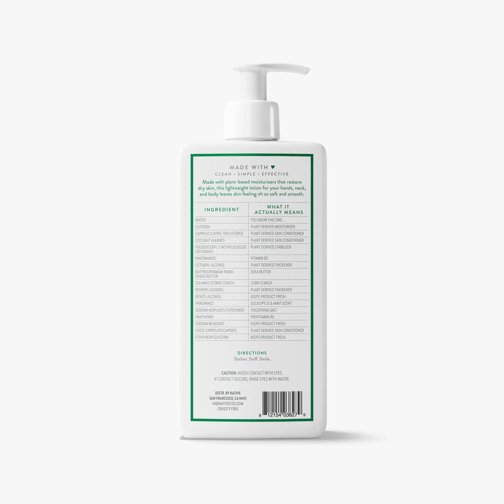 Body Lotion - Eucalyptus & Mint / Classic / 16.5oz | Fresh Daily Routine