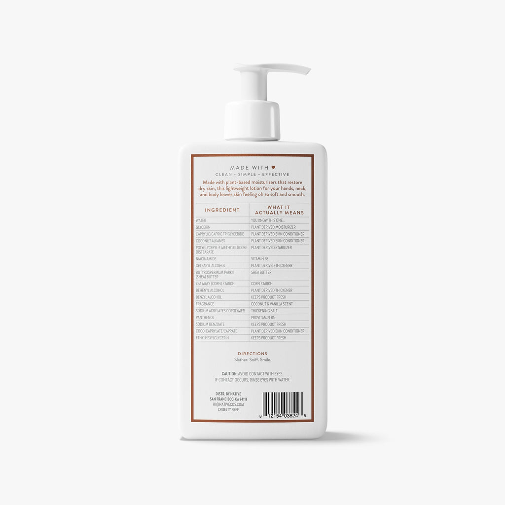 Body Lotion - Coconut & Vanilla / Classic / 16.5oz | Fresh Daily Routine