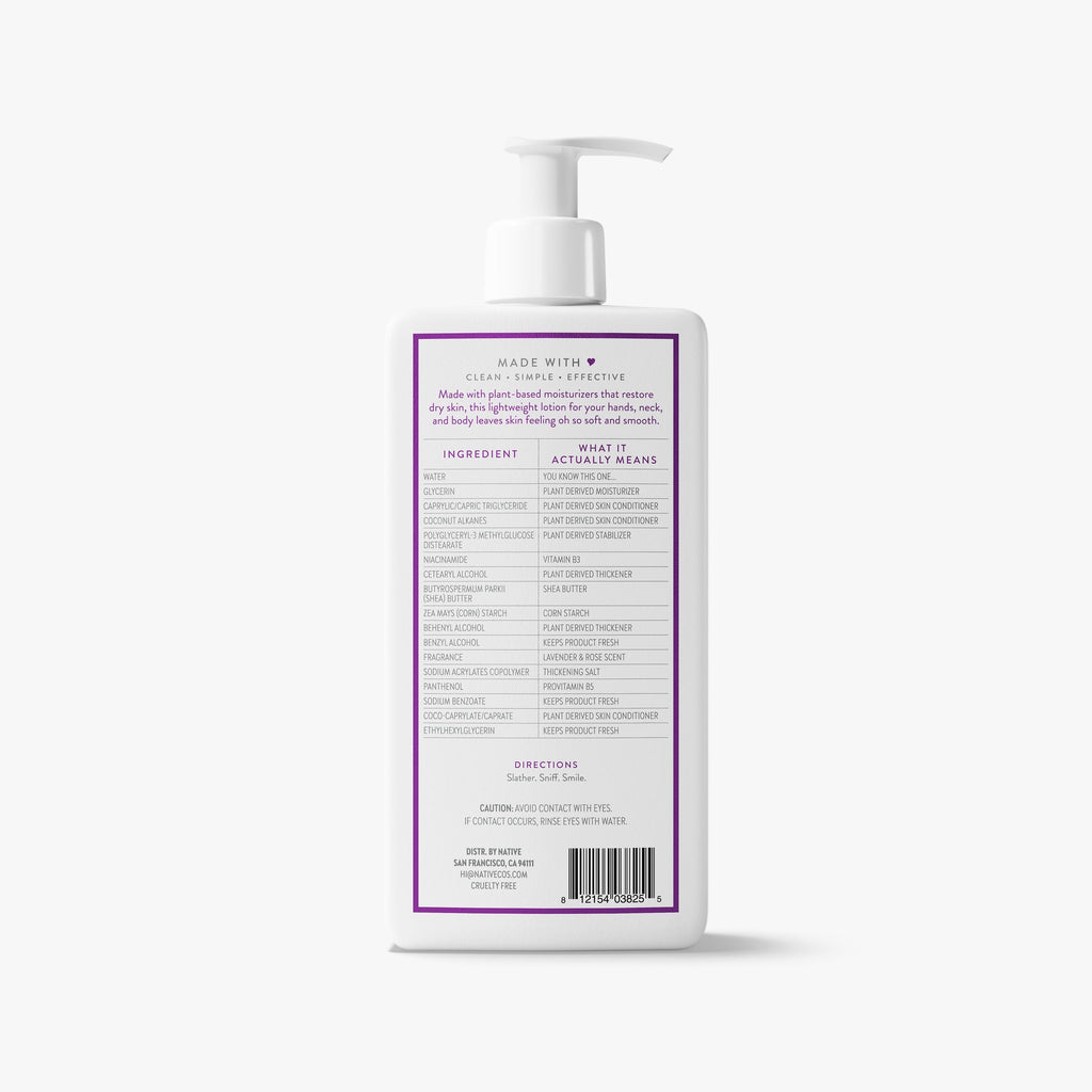 Body Lotion - Lavender & Rose / Classic / 16.5oz | Fresh Daily Routine