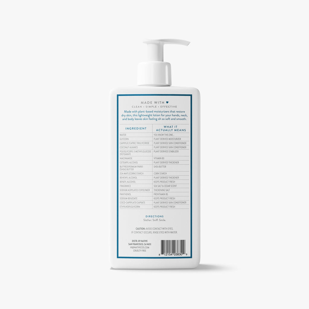 Body Lotion - Sea Salt & Cedar / Classic / 16.5oz | Fresh Daily Routine