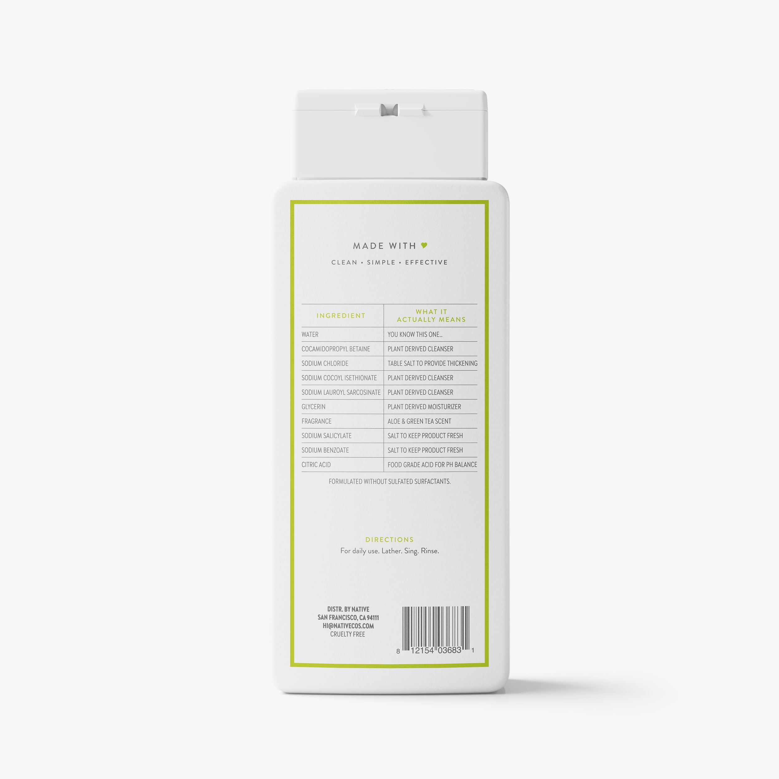 Body Wash - Aloe & Green Tea / Classic / 18oz | Fresh Daily Routine