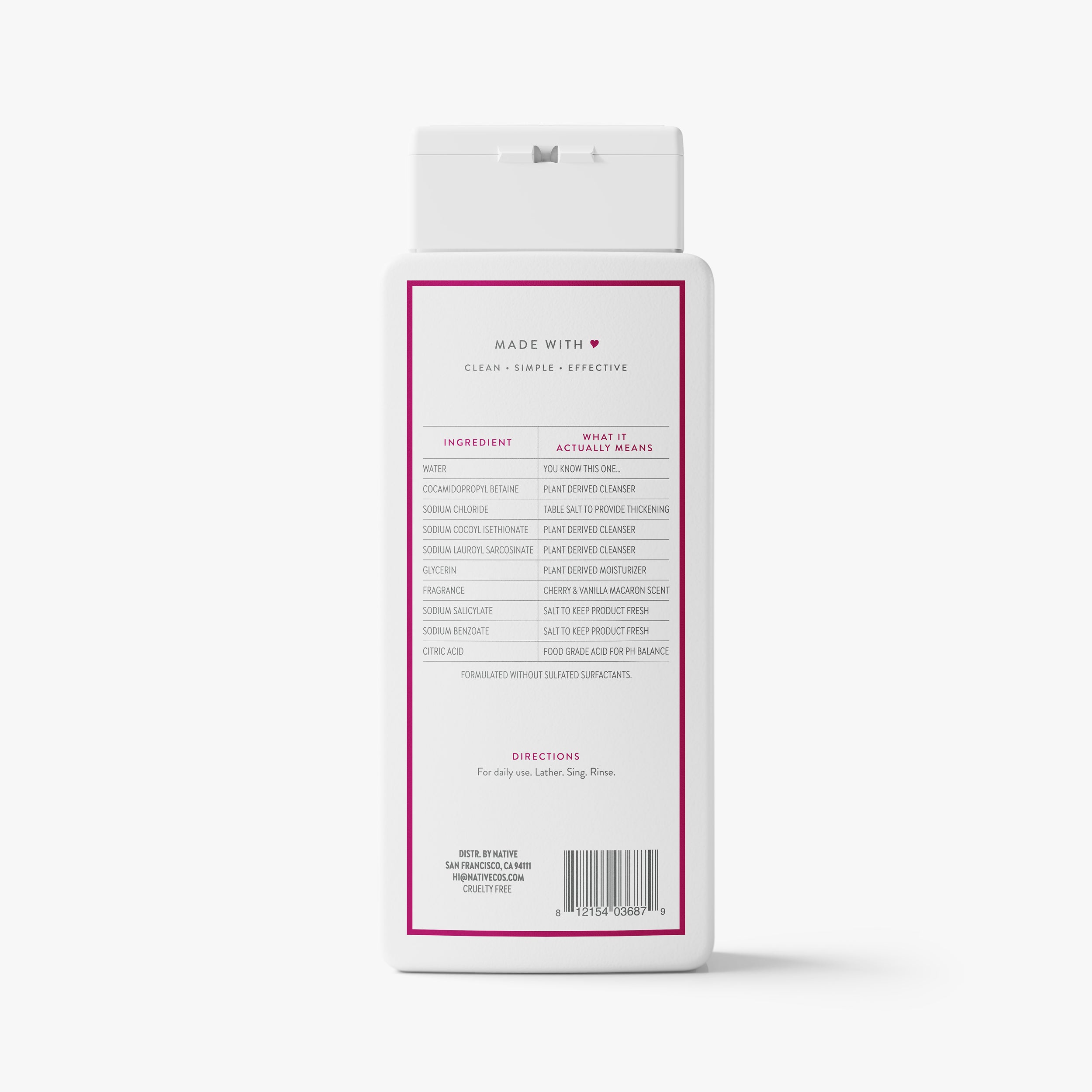 Body Wash - Cherry & Vanilla Macaron / Classic / 18oz | Fresh Daily Routine