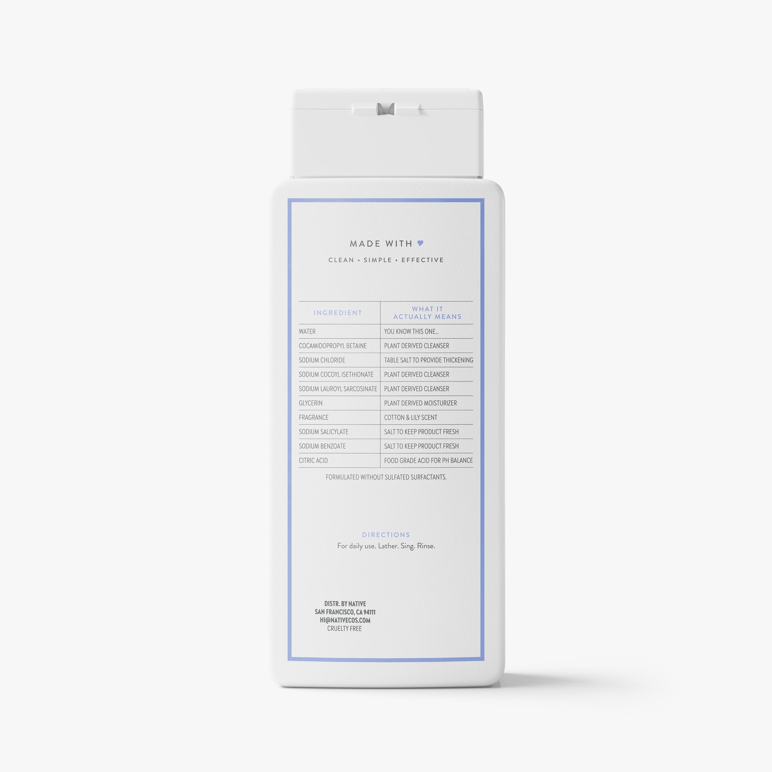 Body Wash - Cotton & Lily / Classic / 18oz | Fresh Daily Routine