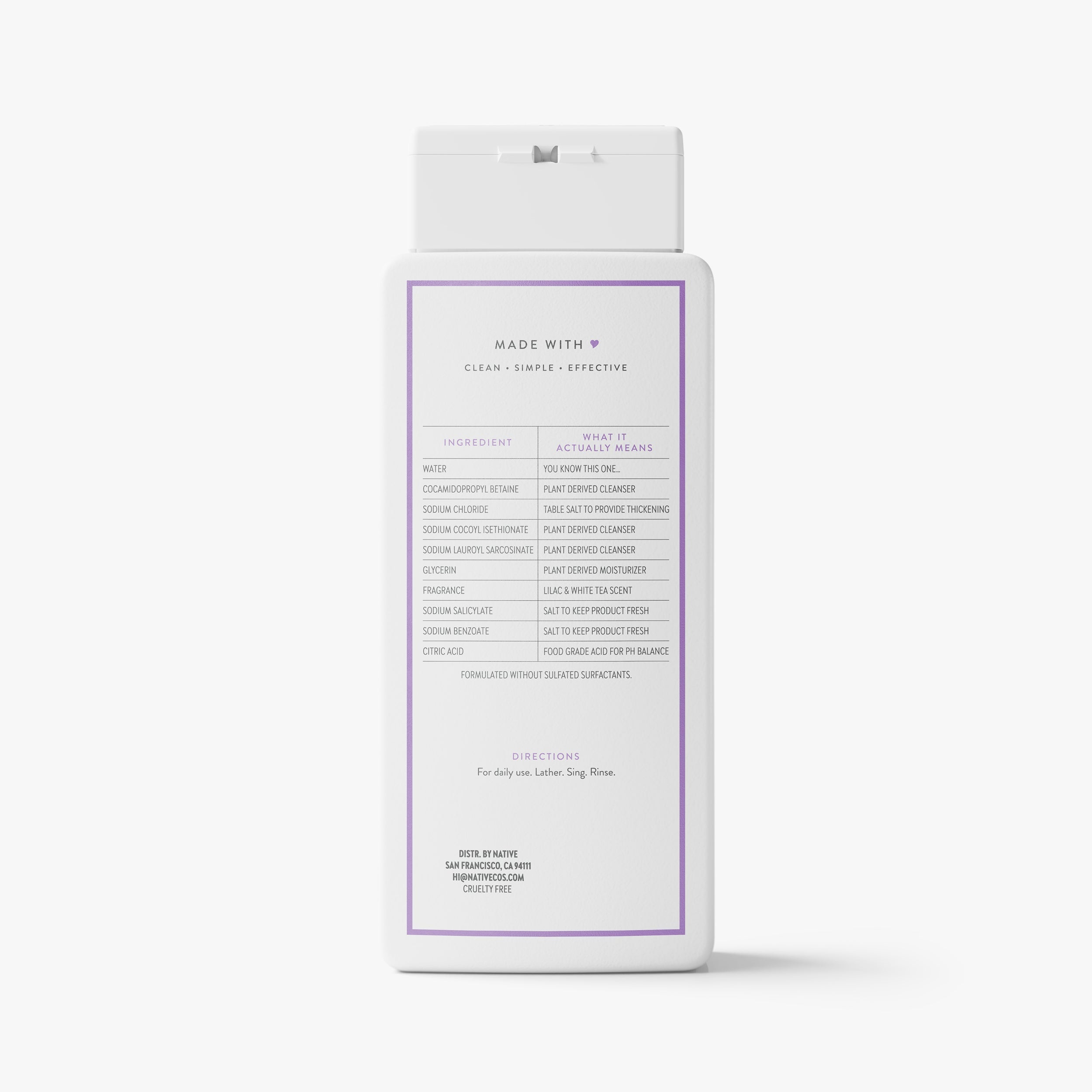 Body Wash - Lilac & White Tea / Classic / 18oz | Fresh Daily Routine