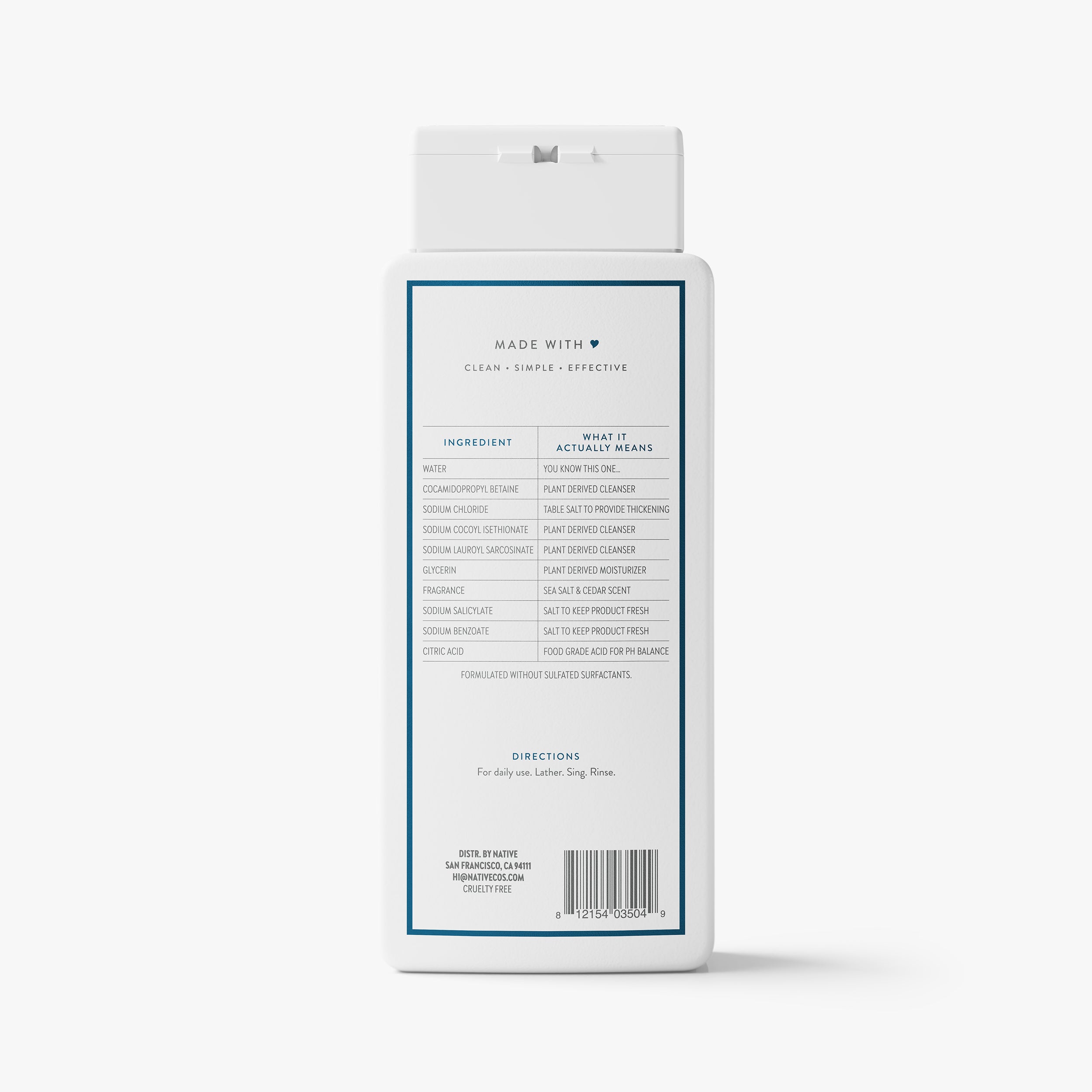Body Wash - Sea Salt & Cedar / Classic / 18oz | Fresh Daily Routine