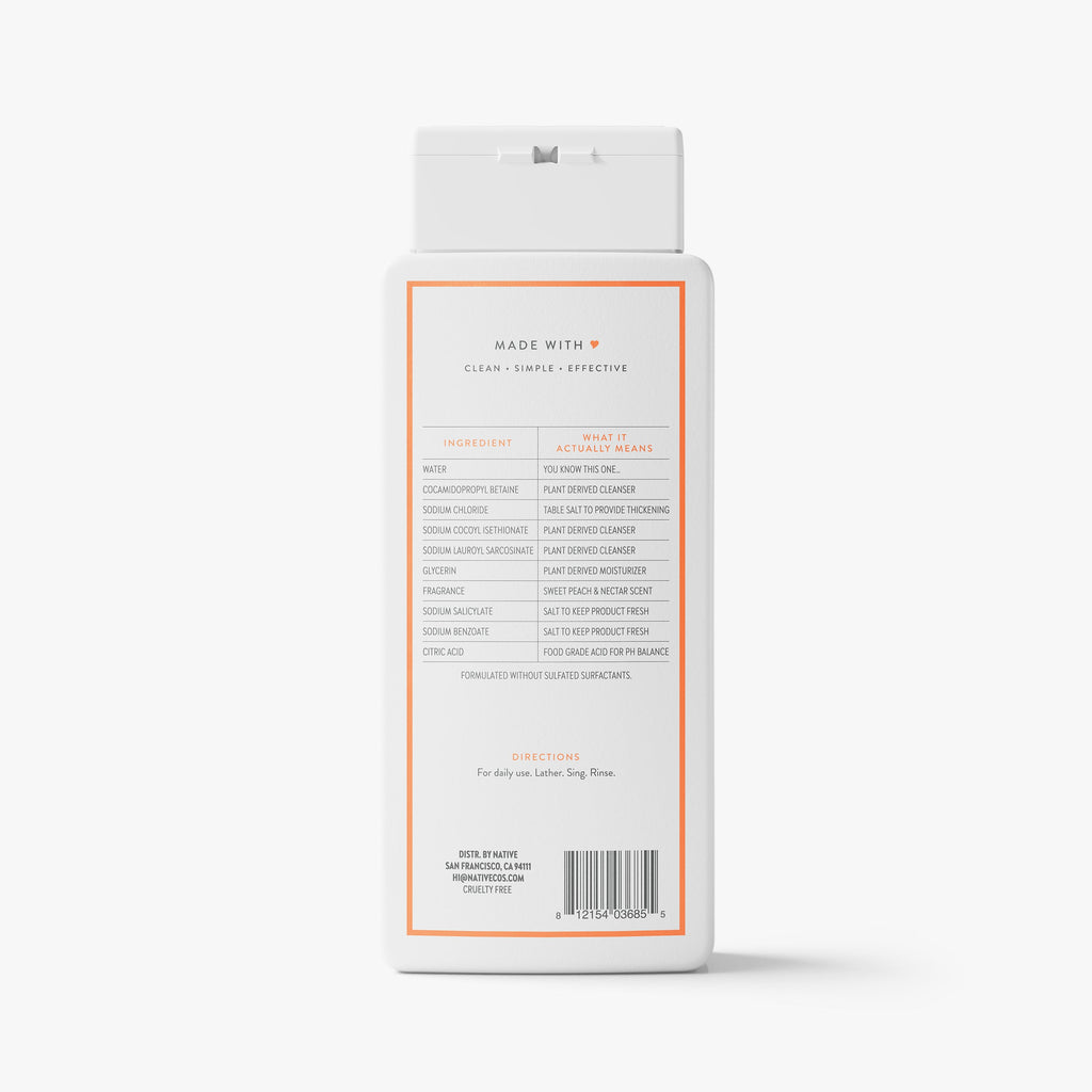 Body Wash - Sweet Peach & Nectar / Classic / 18oz | Fresh Daily Routine