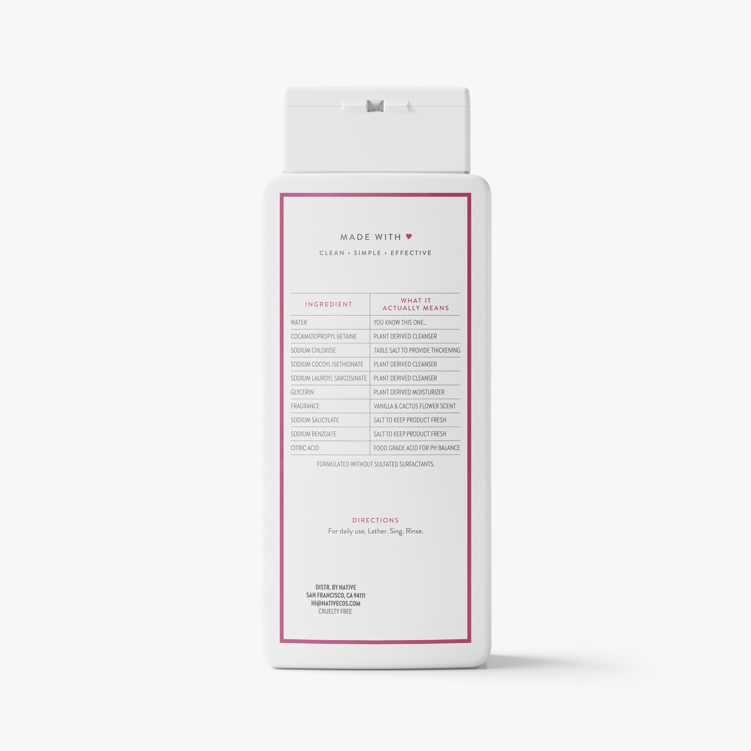 Body Wash - Vanilla & Cactus Flower / Classic / 18oz | Fresh Daily Routine