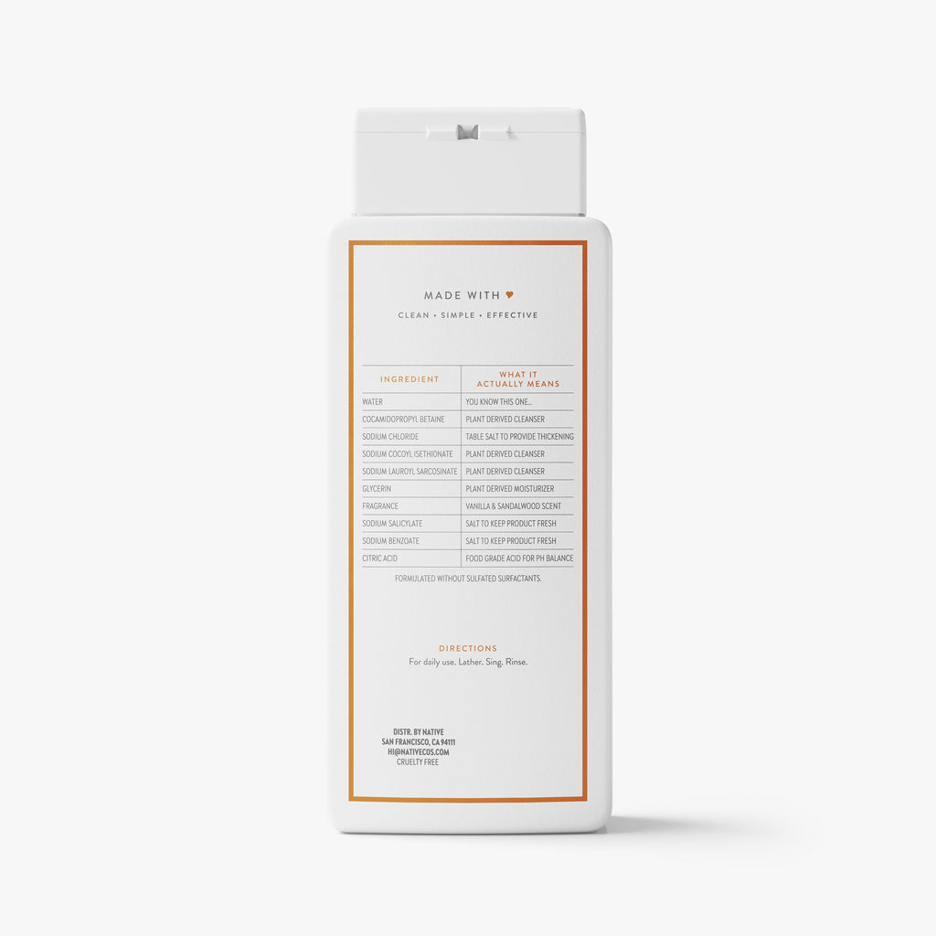 Body Wash - Vanilla & Sandalwood / Classic / 18oz | Fresh Daily Routine