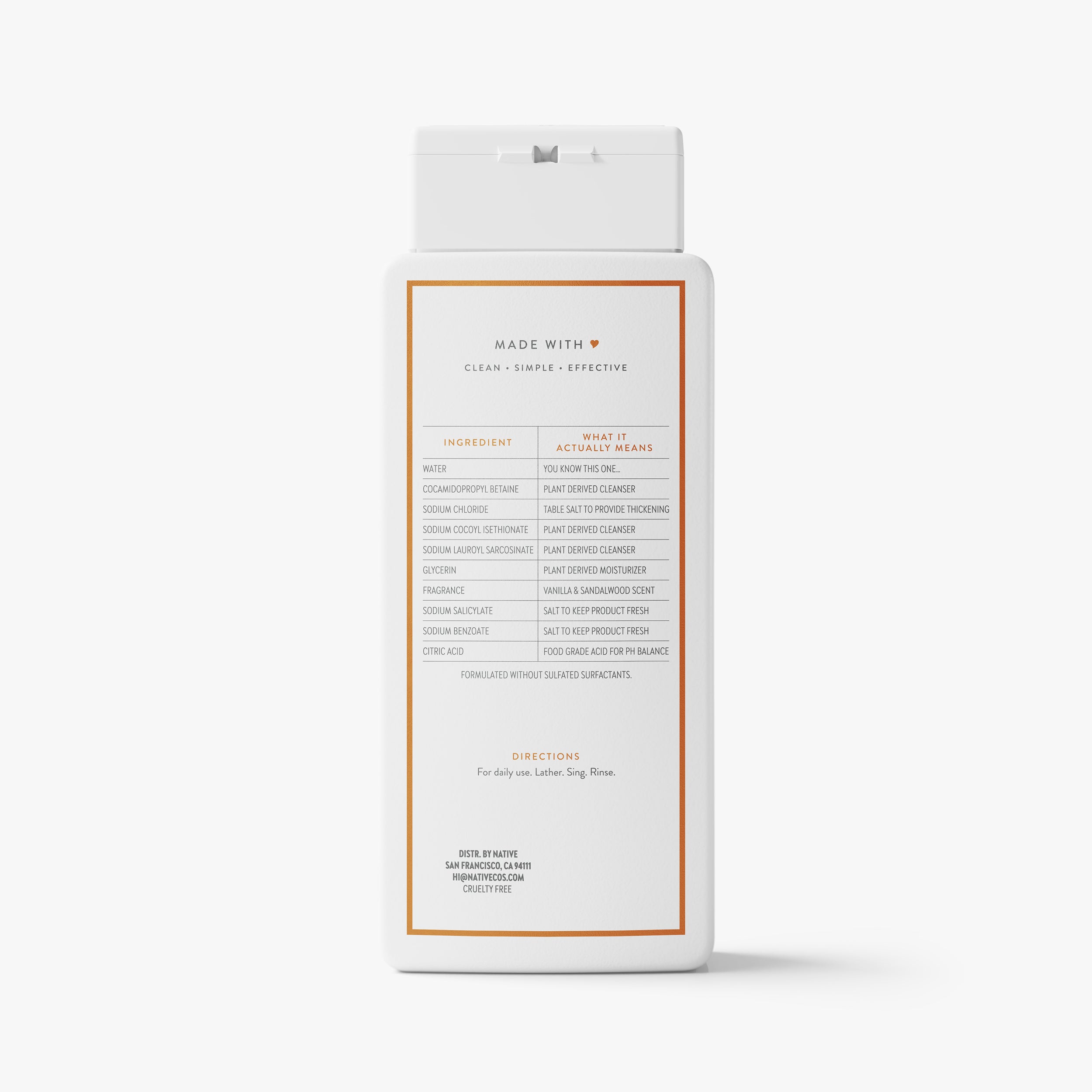 Body Wash - Vanilla & Sandalwood / Classic / 18oz | Fresh Daily Routine