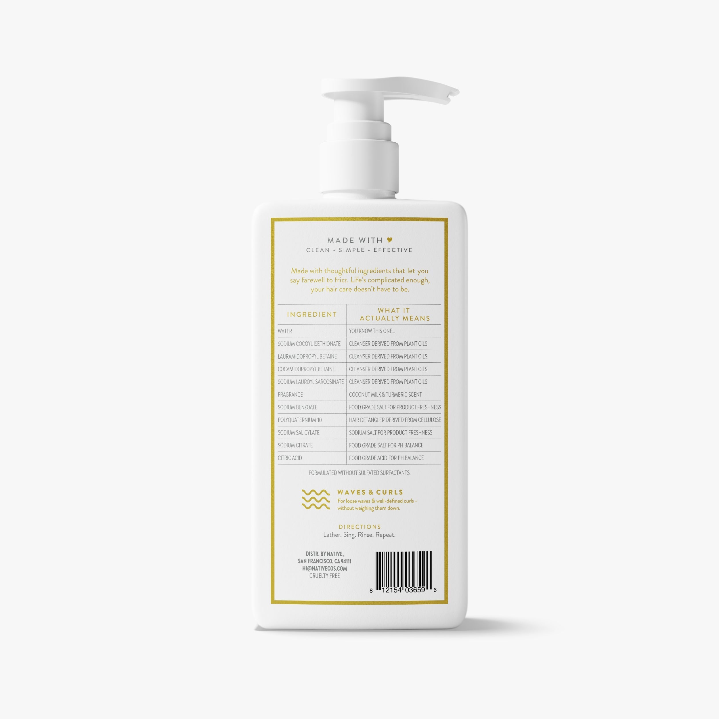 Curl Care 2-in-1 Shampoo & Conditioner - Coconut Milk & Turmeric / Classic / 16.5oz | Fresh Daily Routine