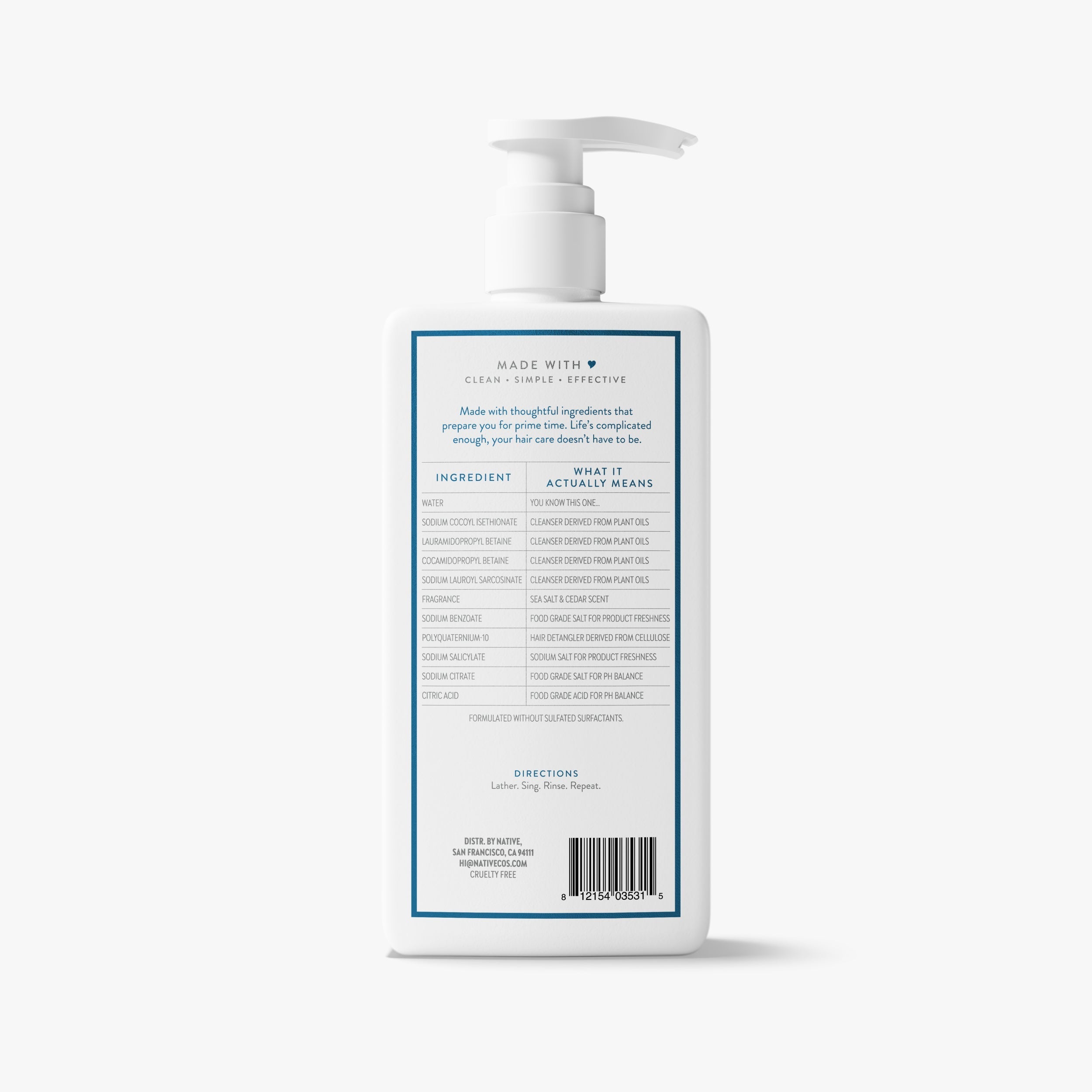 Full & Thick 2-in-1 Shampoo & Conditioner - Sea Salt & Cedar / Classic / 16.5oz | Fresh Daily Routine