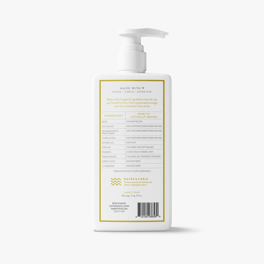 Curl Care Conditioner - Coconut Milk & Turmeric / Classic / 16.5oz | Fresh Daily Routine