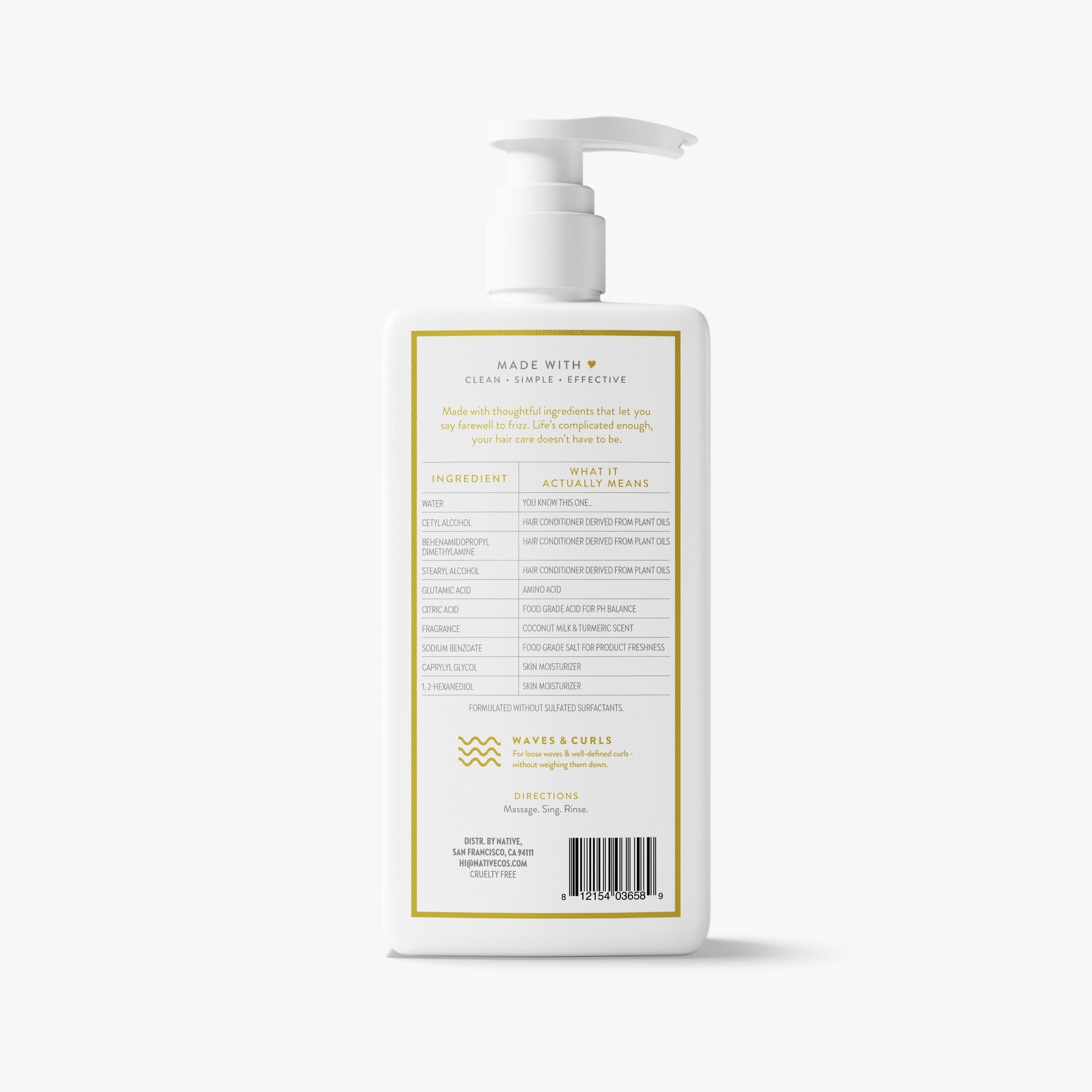 Curl Care Conditioner - Coconut Milk & Turmeric / Classic / 16.5oz | Fresh Daily Routine