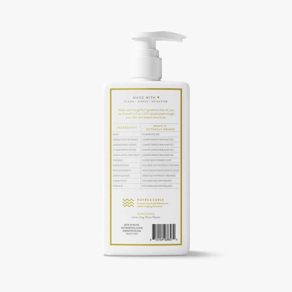 Curl Care Shampoo - Coconut Milk & Turmeric / Classic / 16.5oz | Fresh Daily Routine