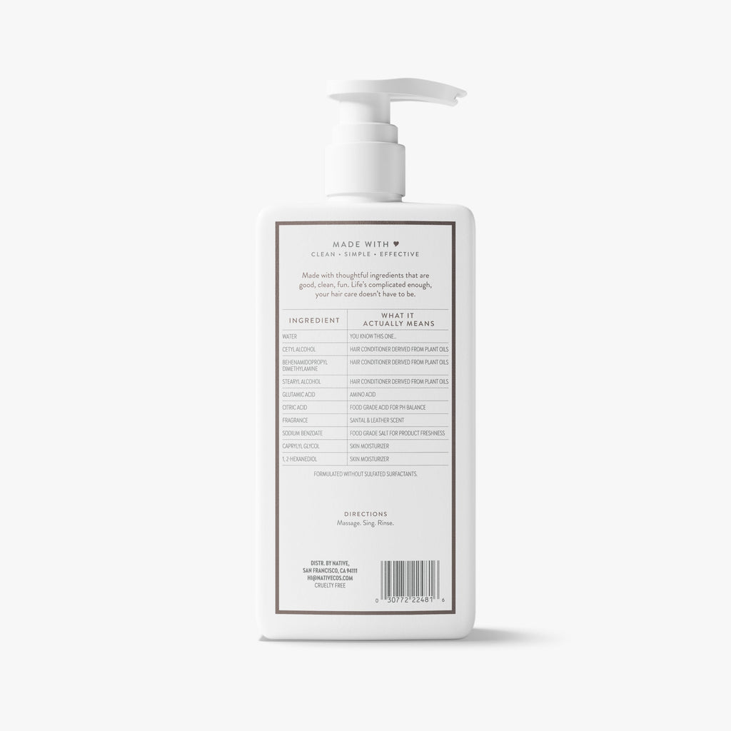 Daily Clean Conditioner - Santal & Leather / Classic / 16.5oz | Fresh Daily Routine