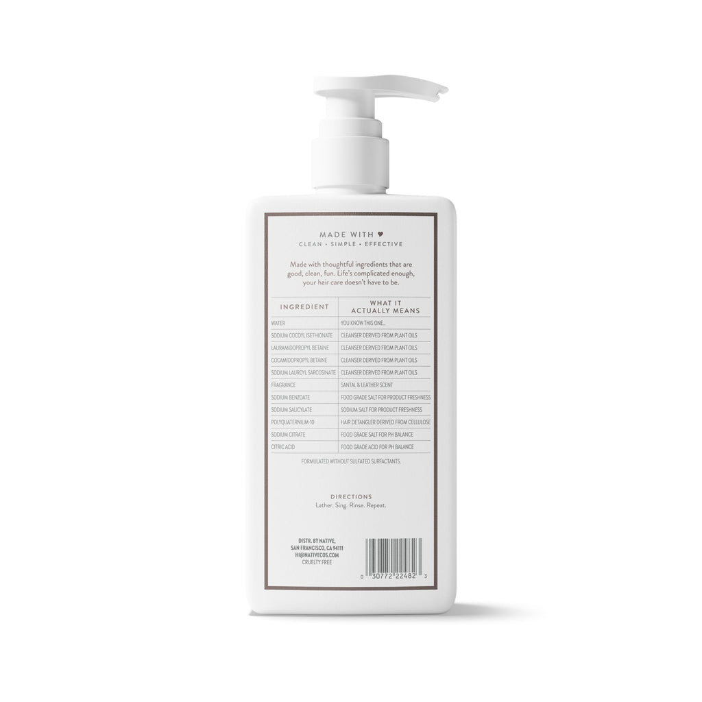Daily Clean Shampoo - Santal & Leather / Classic / 16.5oz | Fresh Daily Routine
