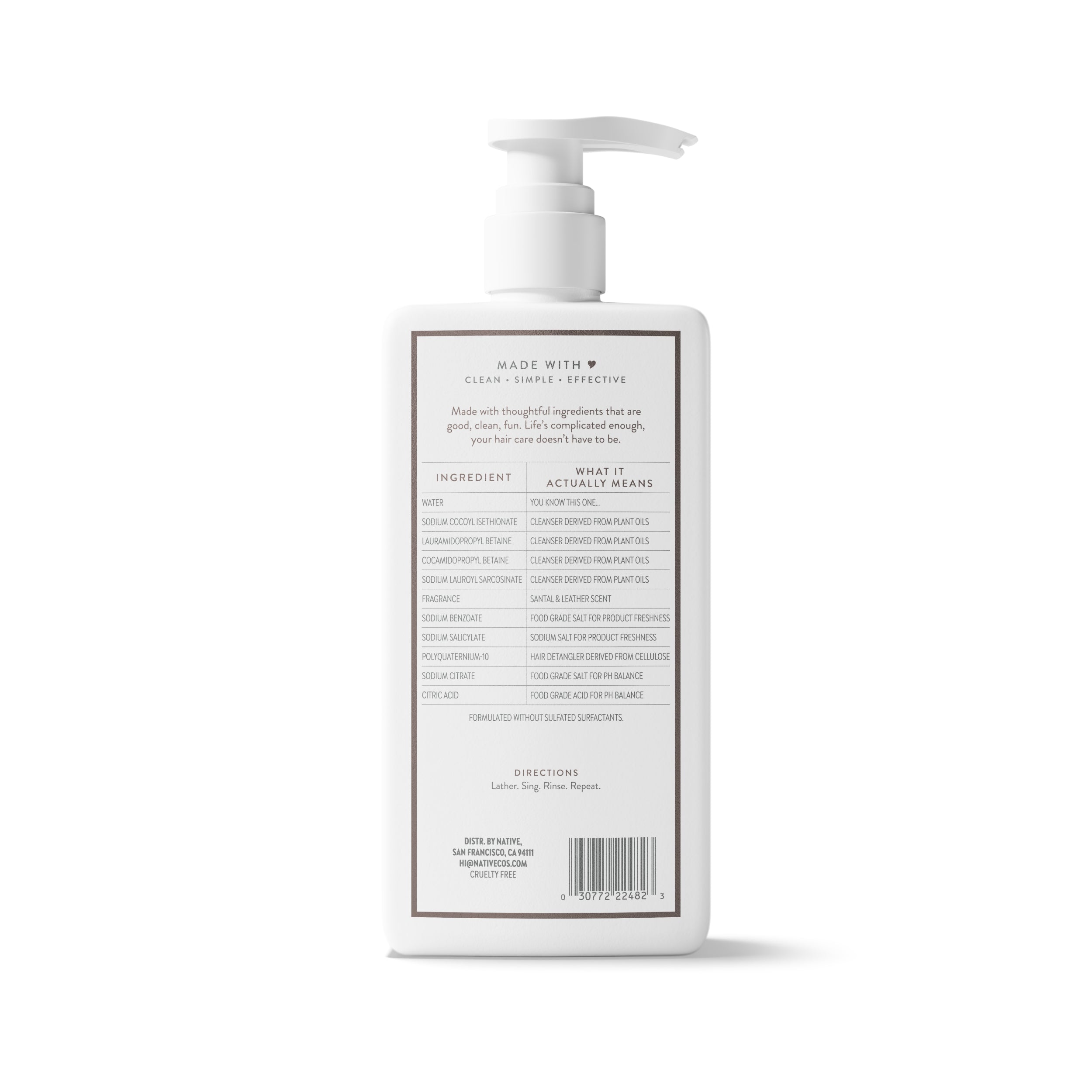 Daily Clean Shampoo - Santal & Leather / Classic / 16.5oz | Fresh Daily Routine