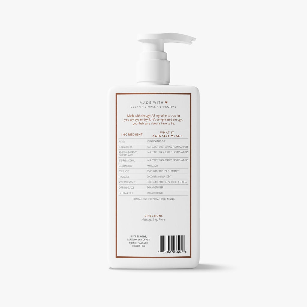 Moisturizing Conditioner - Coconut & Vanilla / Classic / 16.5oz | Fresh Daily Routine