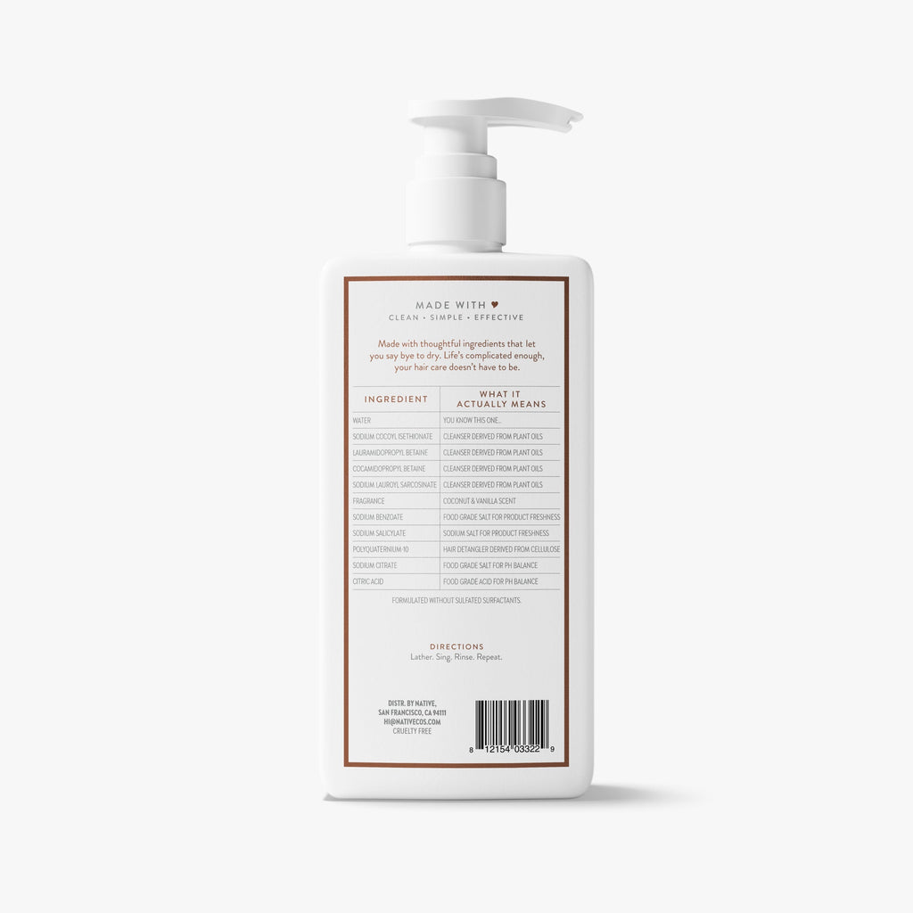 Moisturizing Shampoo - Coconut & Vanilla / Classic / 16.5oz | Fresh Daily Routine