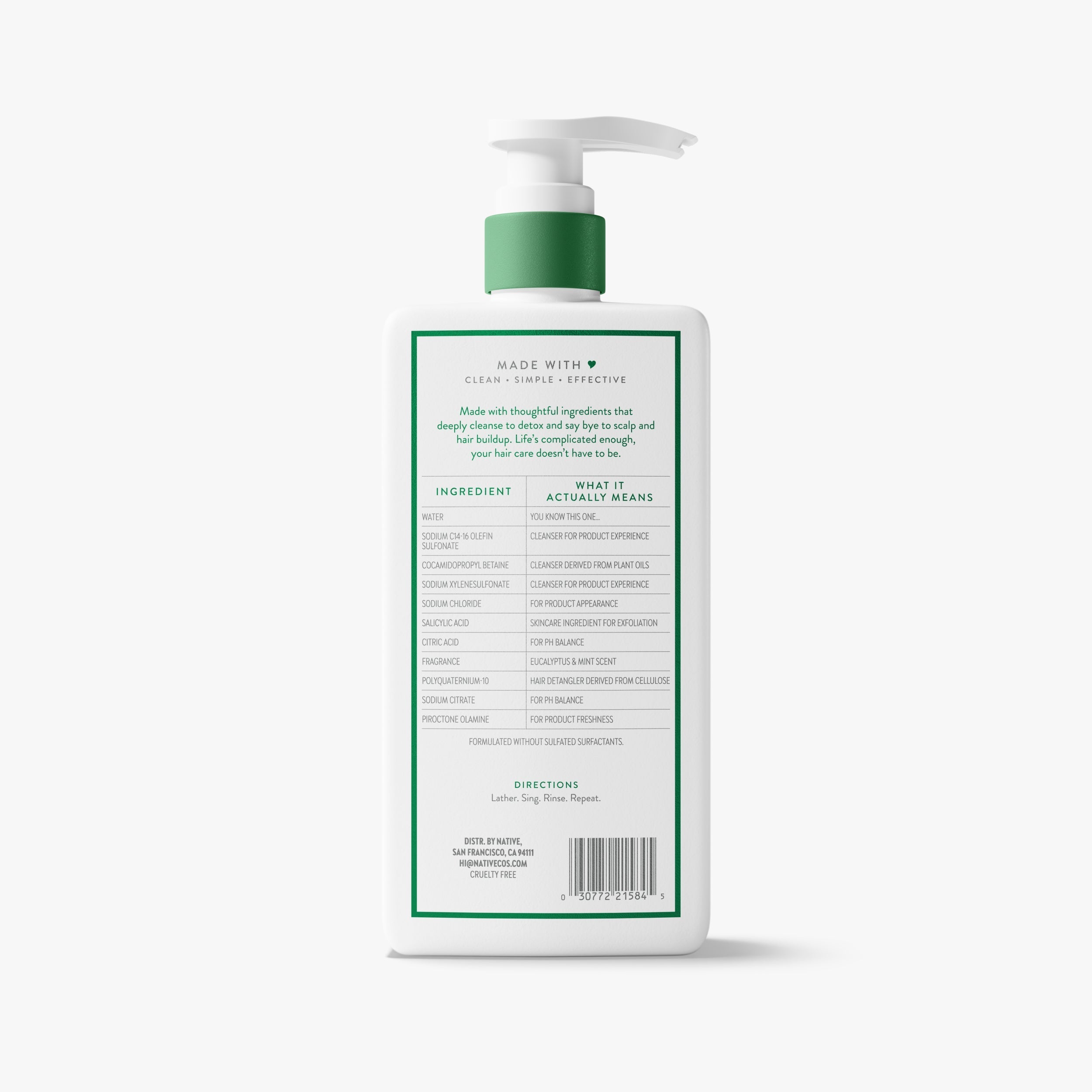 Scalp Detox 2-in-1 Shampoo & Conditioner - Eucalyptus & Mint / Classic / 16.5oz | Fresh Daily Routine