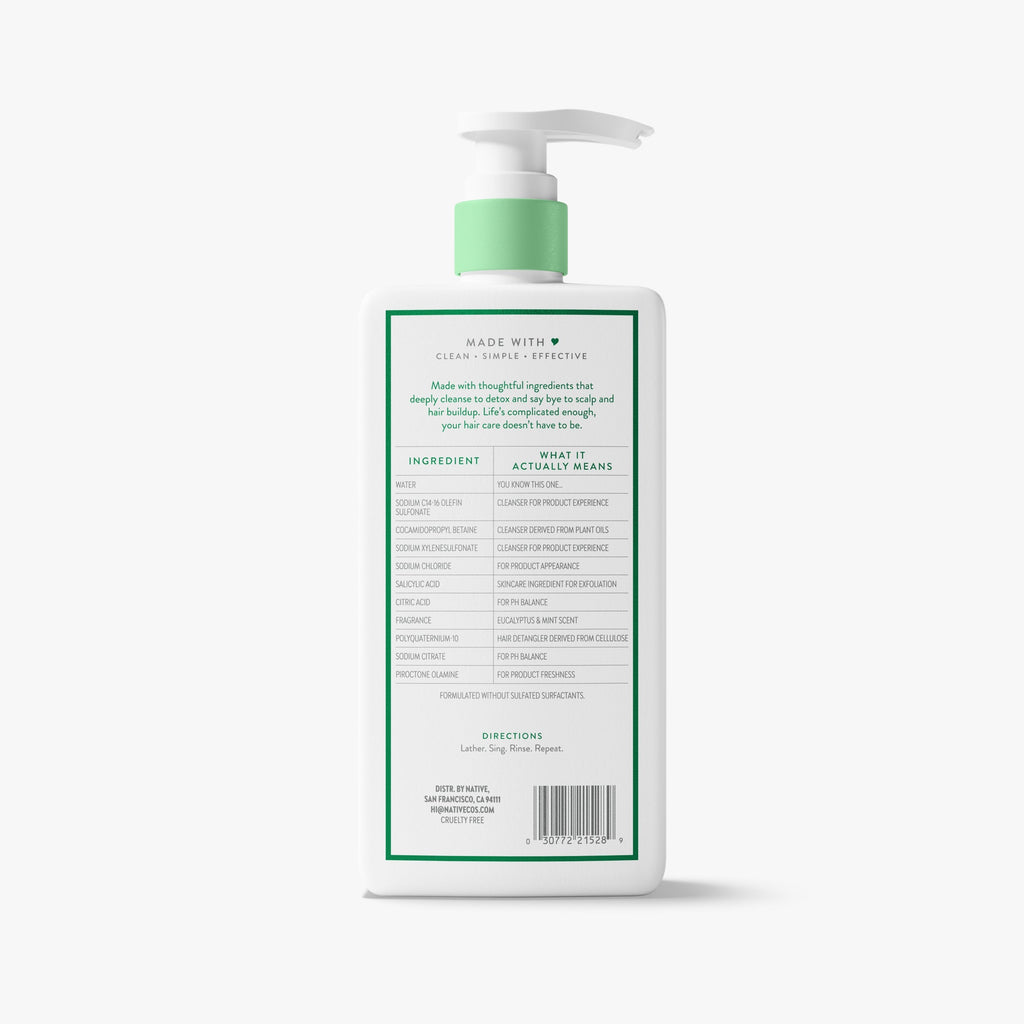 Scalp Detox Shampoo - Eucalyptus & Mint / Classic / 16.5oz | Fresh Daily Routine