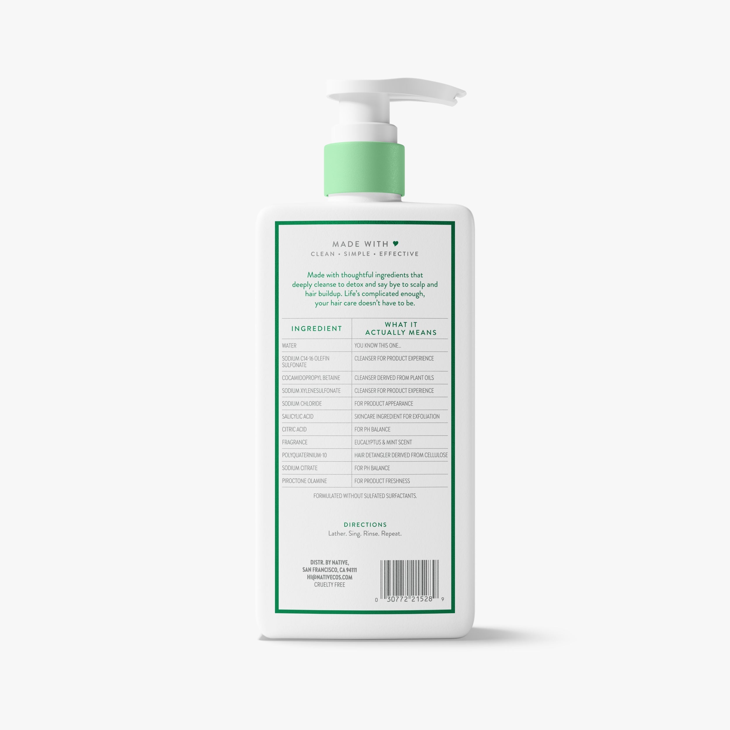 Scalp Detox Shampoo - Eucalyptus & Mint / Classic / 16.5oz | Fresh Daily Routine