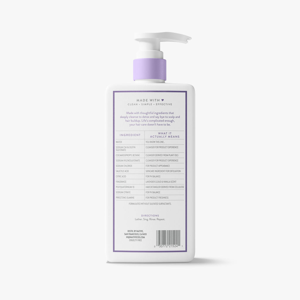 Scalp Detox Shampoo - Lavender Cloud & Vanilla / Classic / 16.5oz | Fresh Daily Routine